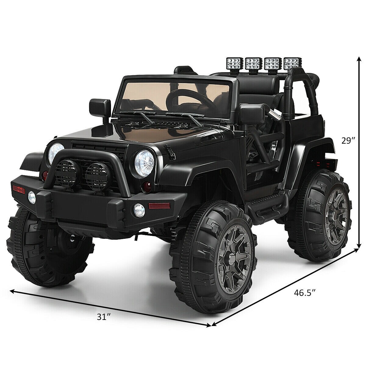 12V Kids Remote Control Riding Truck Car with LED Lights Perfect Gift for Boys Girls