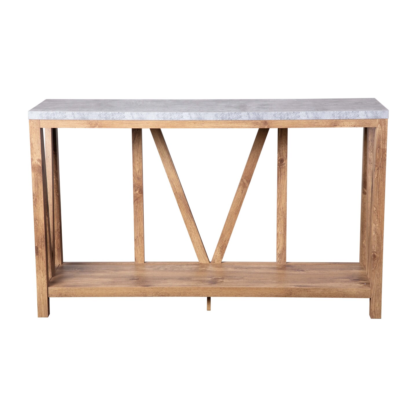 Merrick Lane Erikson Modern Farmhouse Engineered Wood Sofa Table with Wood Bracing and Lower Shelf