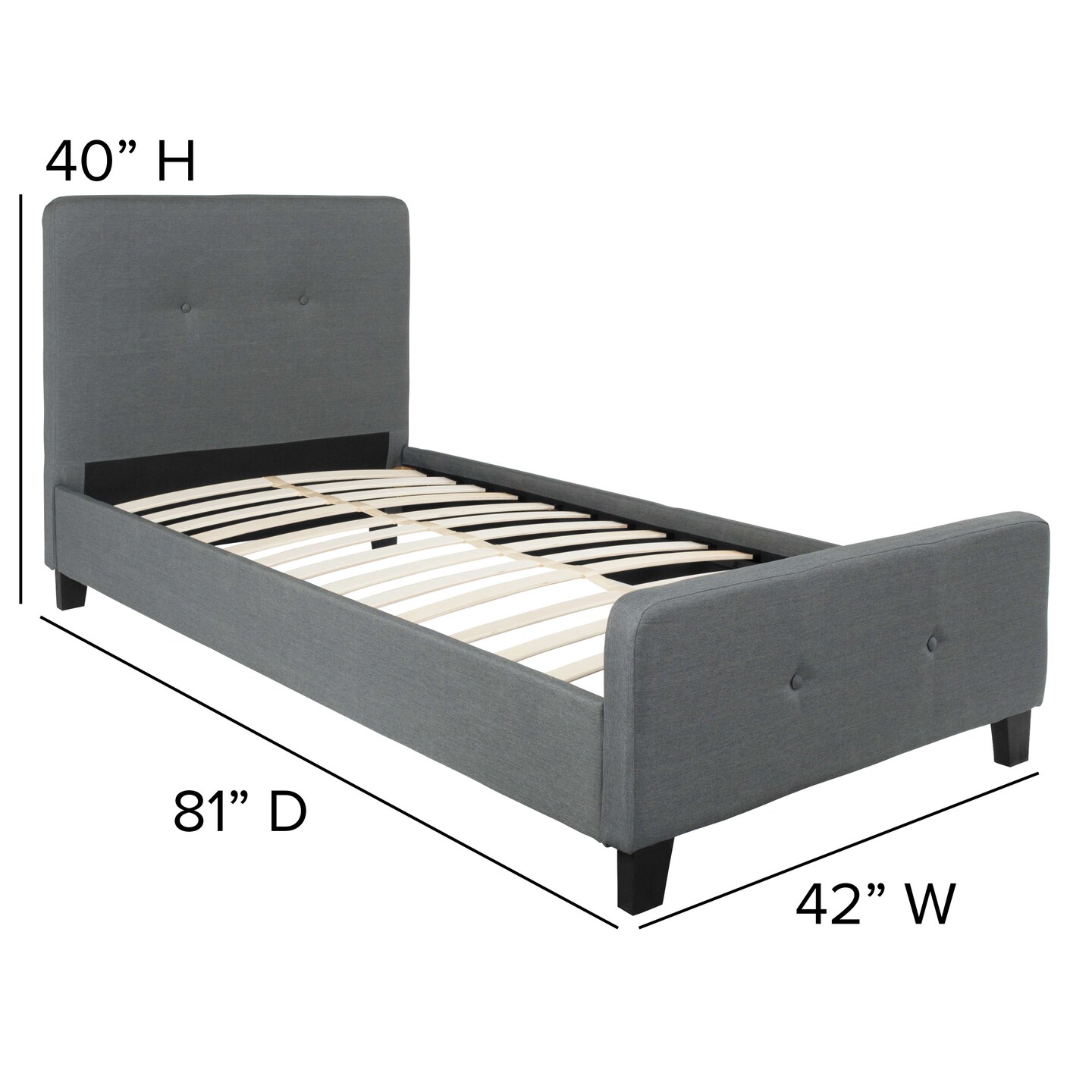 Merrick Lane Clarendon Platform Bed Contemporary Tufted Upholstered Platform Bed with Footboard