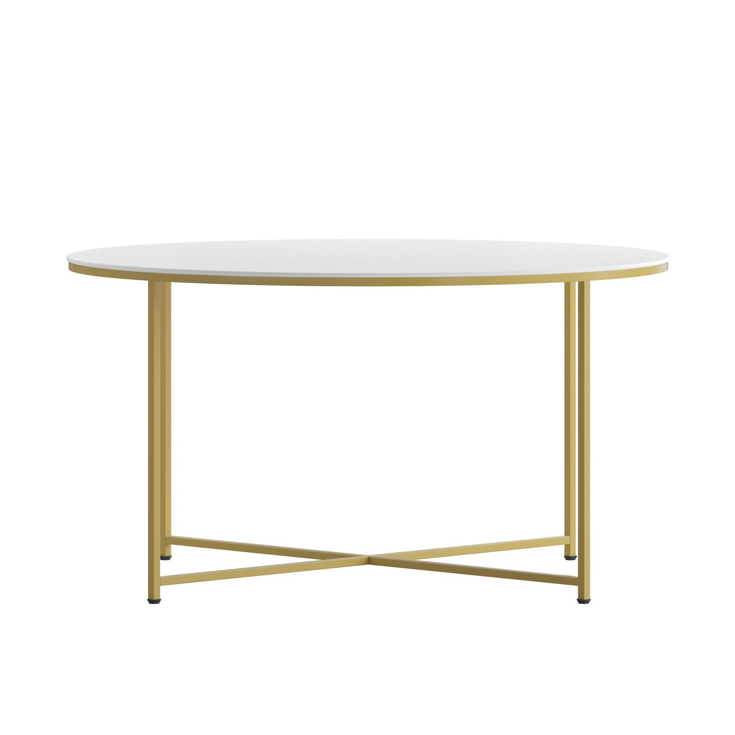 Merrick Lane Fairdale Coffee Table with Round Cross Brace Frame