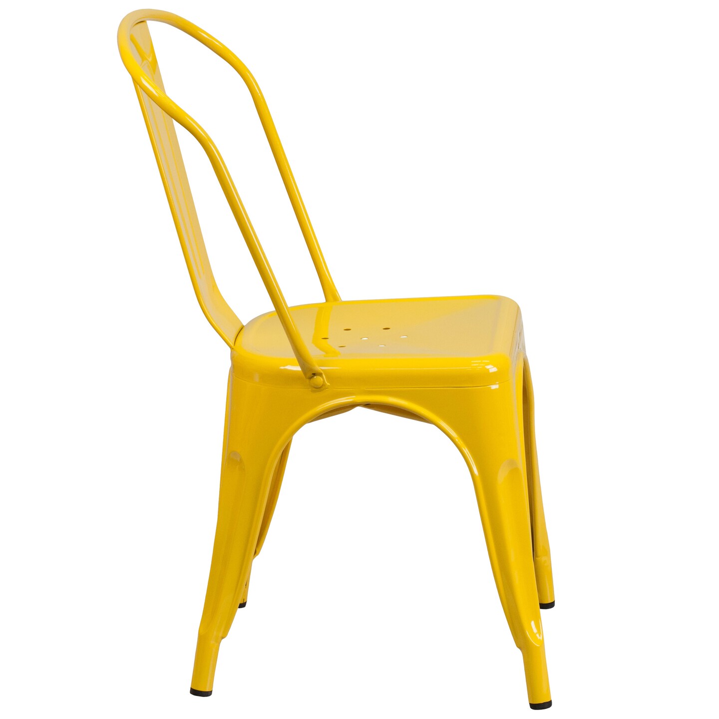 Emma and Oliver Commercial Grade 4 Pack Metal Indoor-Outdoor Stackable Chair