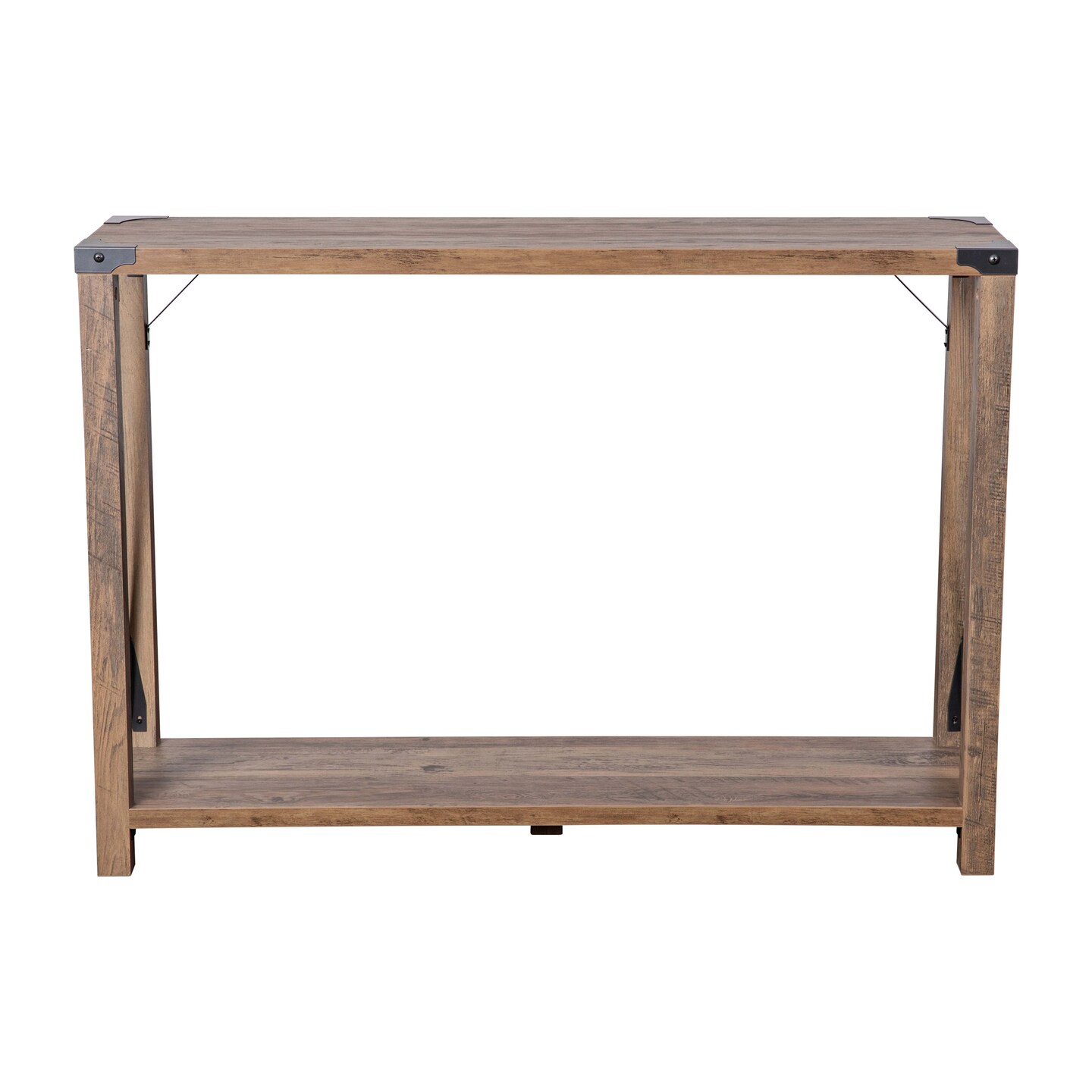 Merrick Lane Green River Modern Farmhouse Engineered Wood Sofa Table and Powder Coated Steel Accents