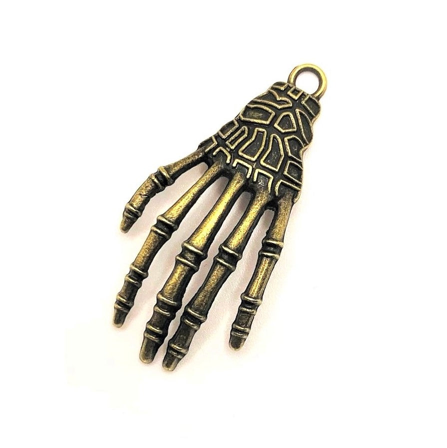 4 or 20 Pieces: Bronze Skeleton Hand Pendant Charms