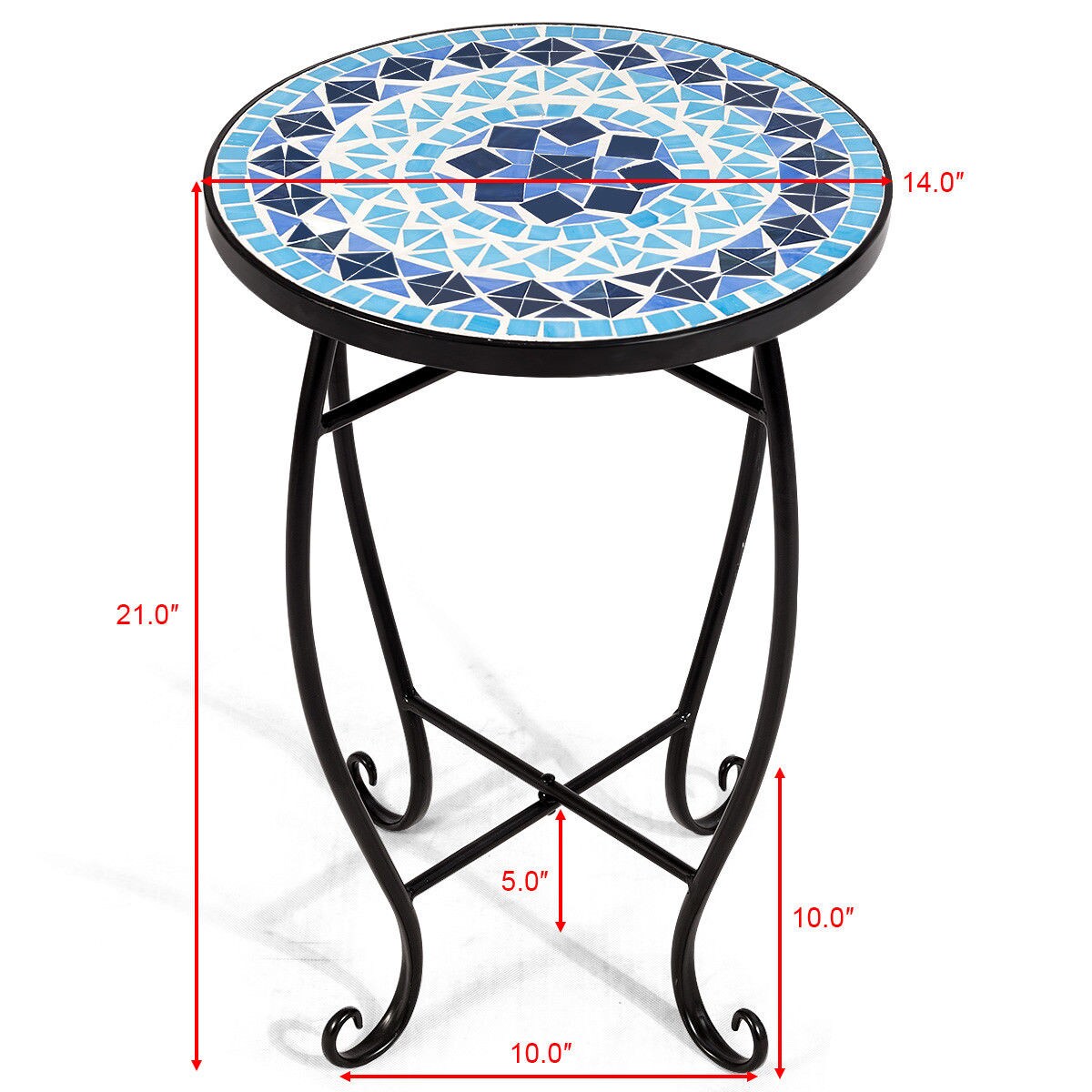 Costway Pineapple Outdoor Indoor Accent Table Plant Stand Scheme Garden Steel