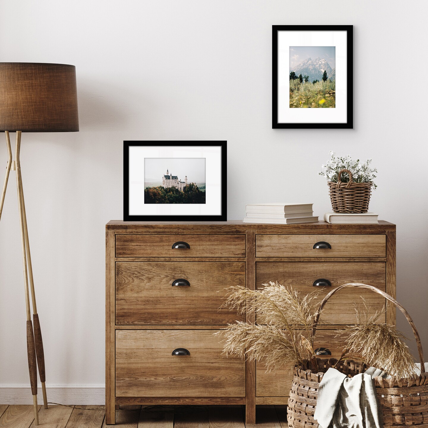 Americanflat Picture Frame with Mat - Photo Frame for Wall Display - Shatter Resistant Glass - Adjustable Hanging Hardware - Includes Easel