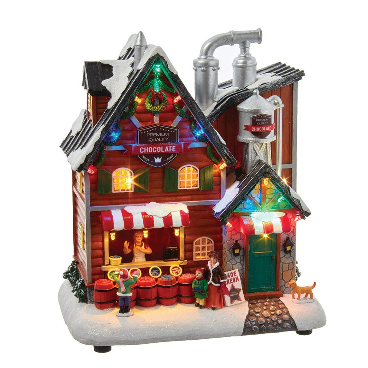 KSA Light Up Musical Chocolate Factory Christmas Tabletop Decoration - 10.5&#x22;