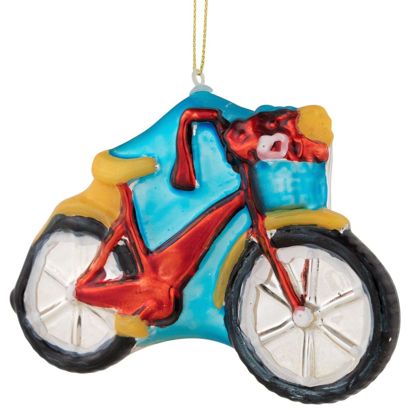Northlight 5&#x22; Red Bicycle Glass Christmas Hanging Ornament