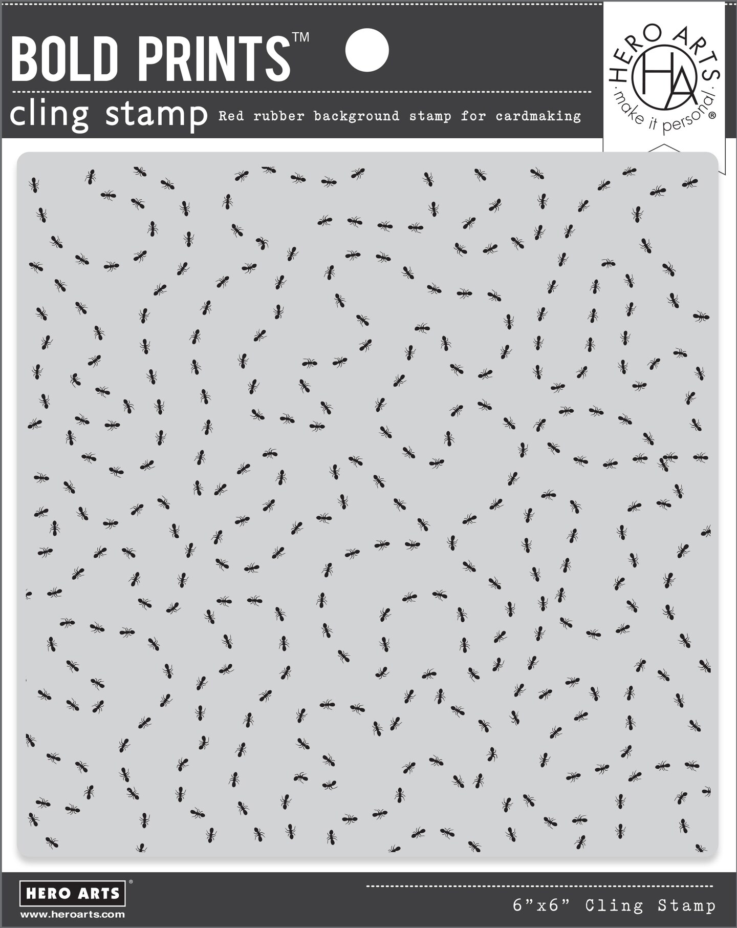 Hero Arts Background Cling Stamp 6&#x22;X6&#x22;-Marching Ants Bold Prints