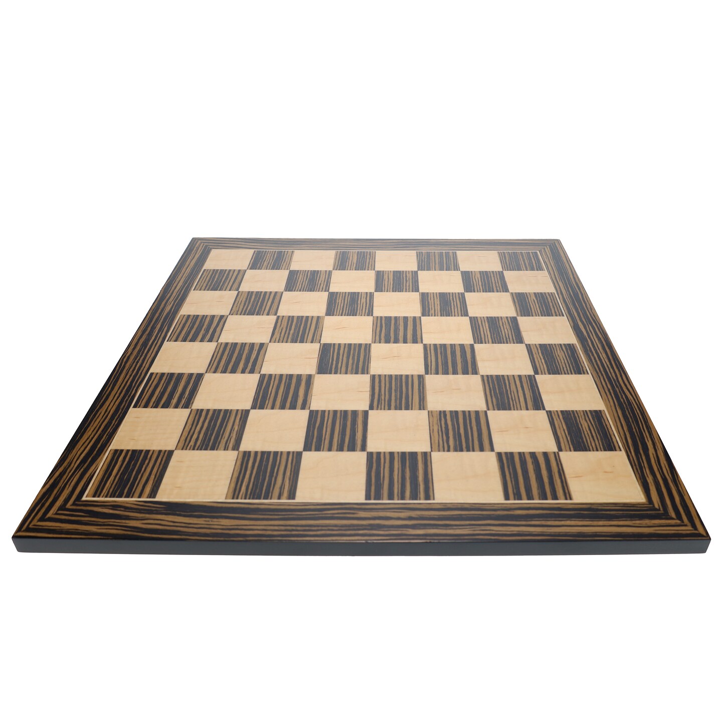 WE Games Deluxe Chess Board, Zebra &#x26; Natural Wood - 15 in