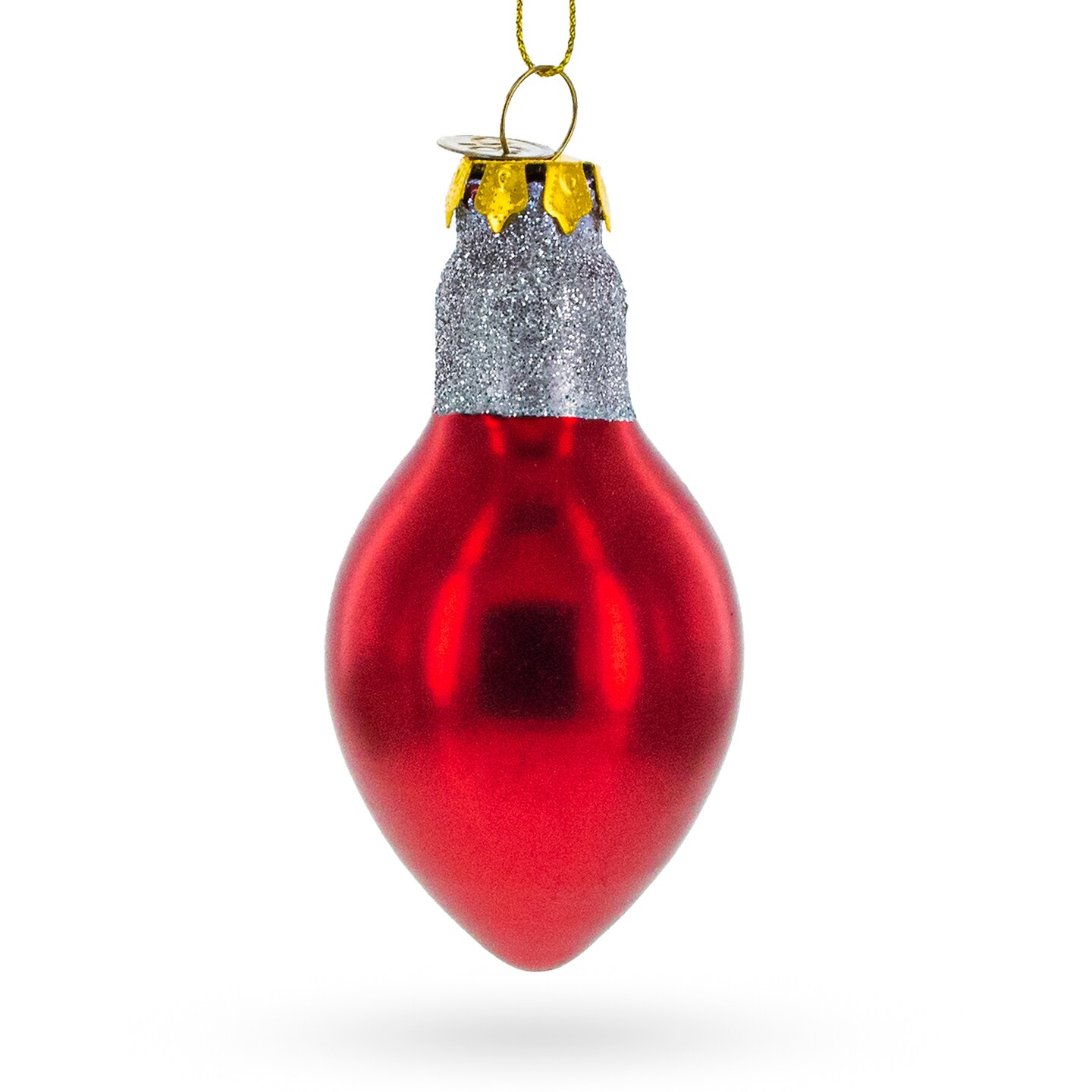 Red Festive Light Bulb Blown Glass Christmas Ornament