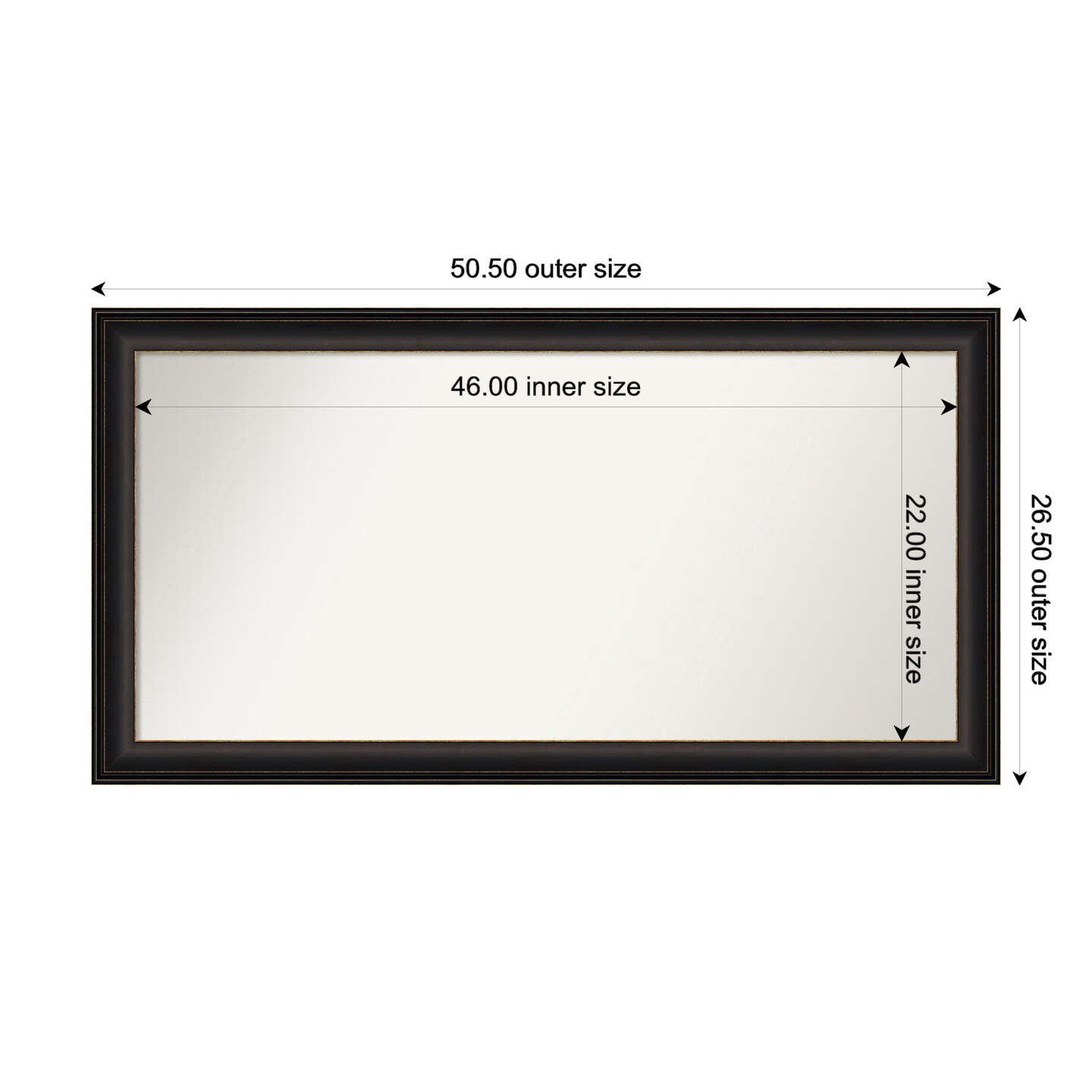 Trio Oil Rubbed Bronze Non-Beveled Custom Framed Bathroom Vanity Wall Mirror