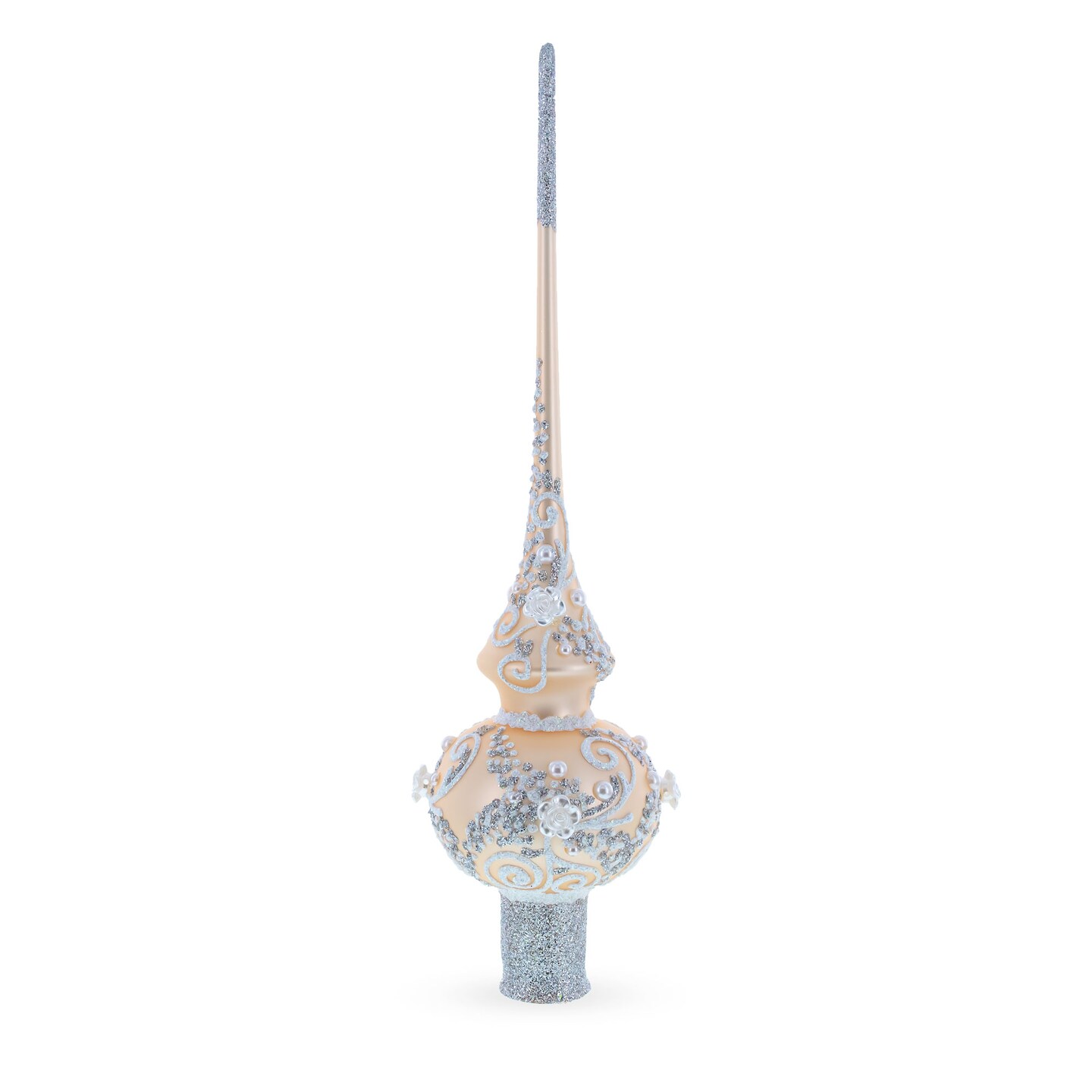 White Swirls on Champagne Glass Tree Topper Michaels