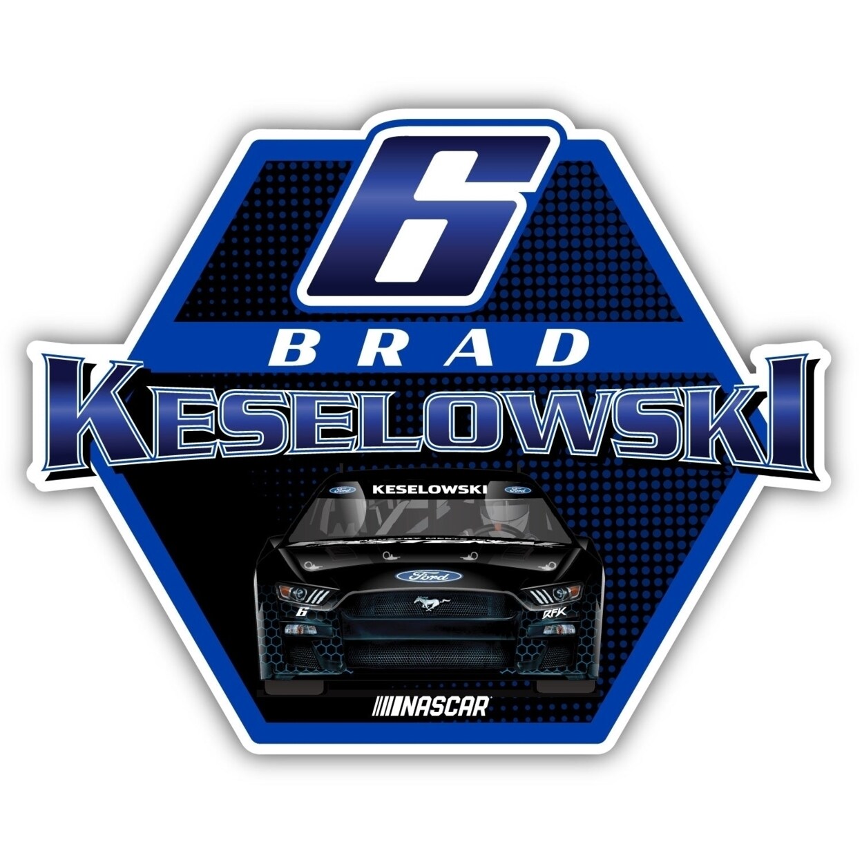 R and R Imports Nascar 6 Brad Keselowski 4-Inch Vinyl Decal Sticker
