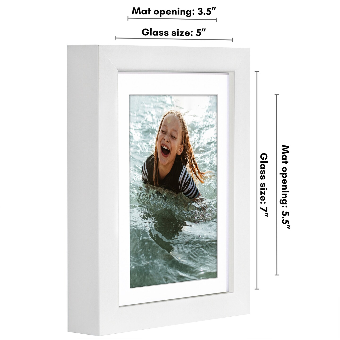 Americanflat Gallery-Style Picture Frame with Mat - Showcase Artwork, Prints, and Photos - Shatter Resistant Glass - Hanging Hardware with Drywall Anchor