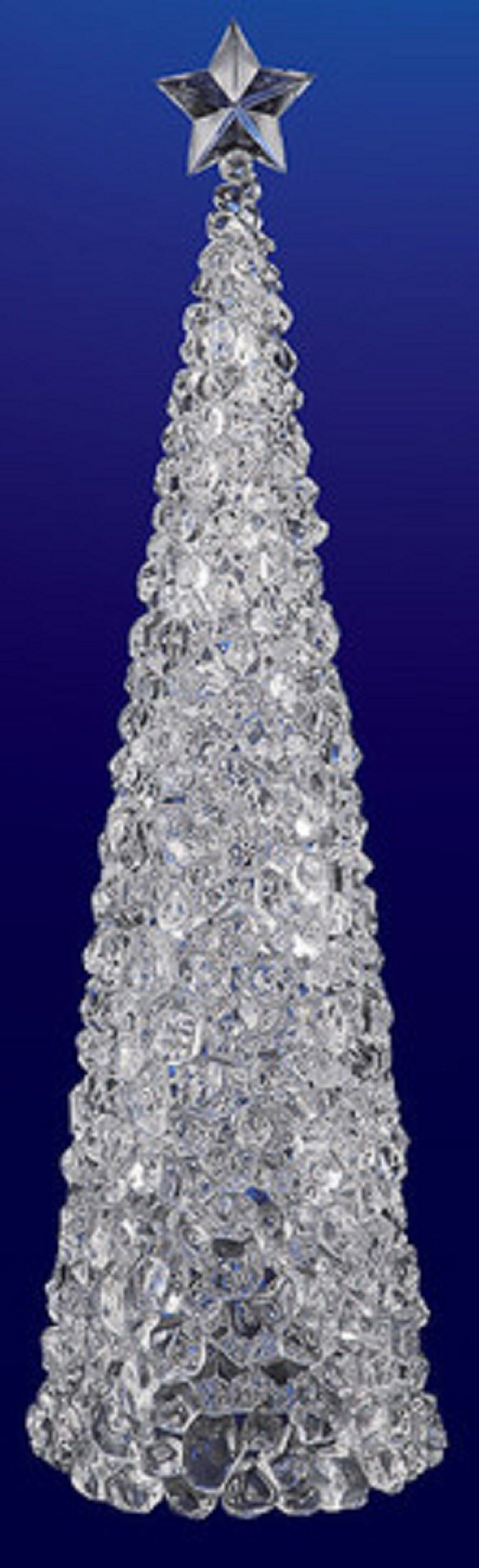 CC Christmas Decor 33" Icy Crystal LED Illuminated Christmas Ice Cube Tree Table Top Decoration