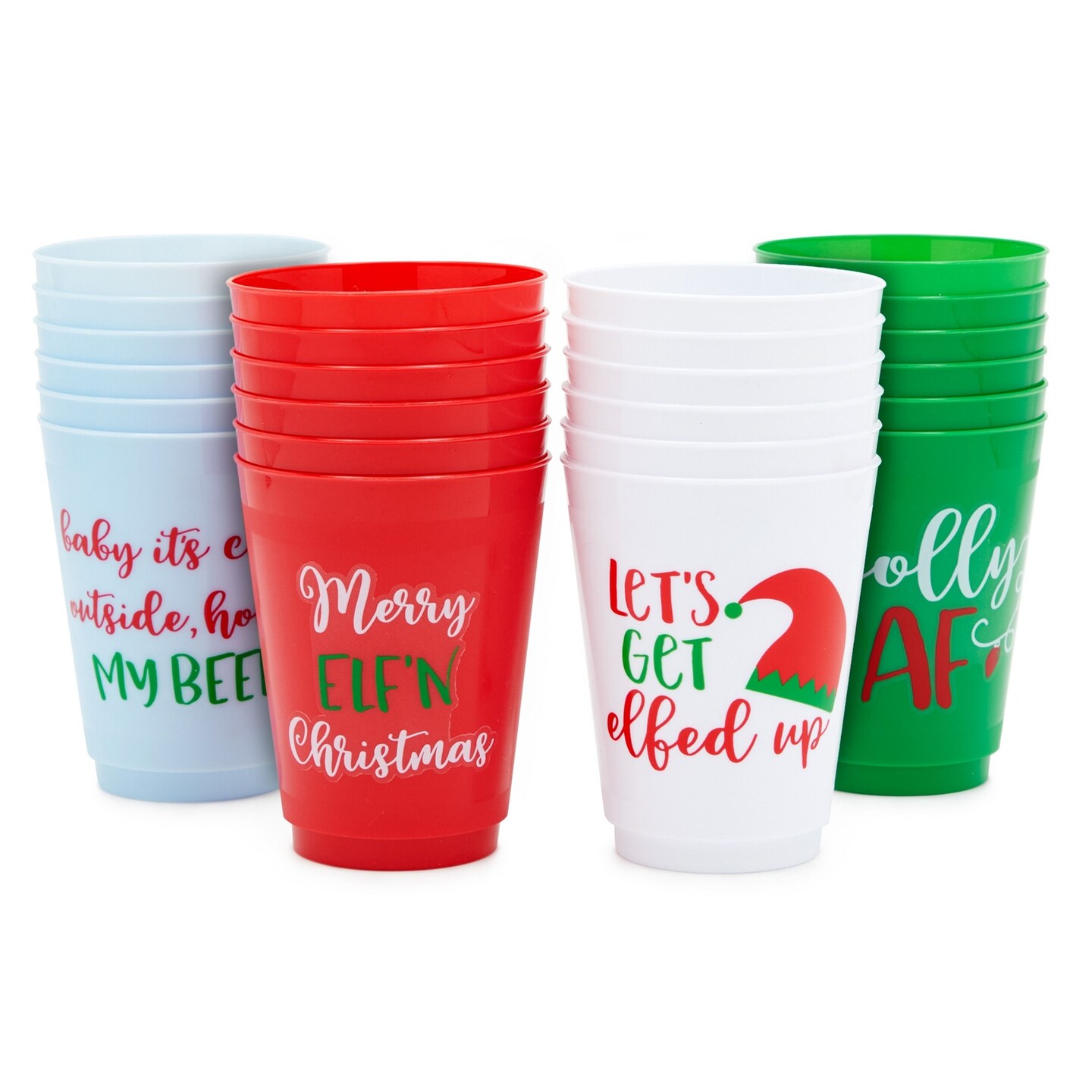 Happy Holidays Frosted Plastic Cups, Christmas Holiday Cups, Holiday Party Plastic  Cup for Beer, Christmas Party Favors, Christmas Cup 125 
