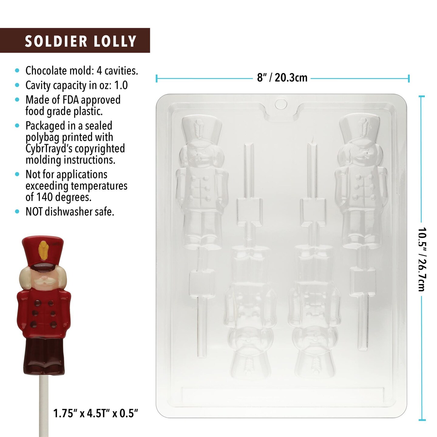 Chocolate Mold Soldier Lolly