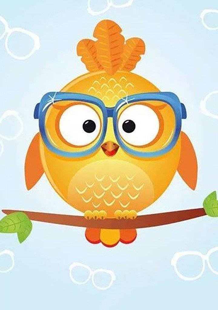 Owl Leo WD249 7.9 x 11.8 inches Wizardi Diamond Painting Kit