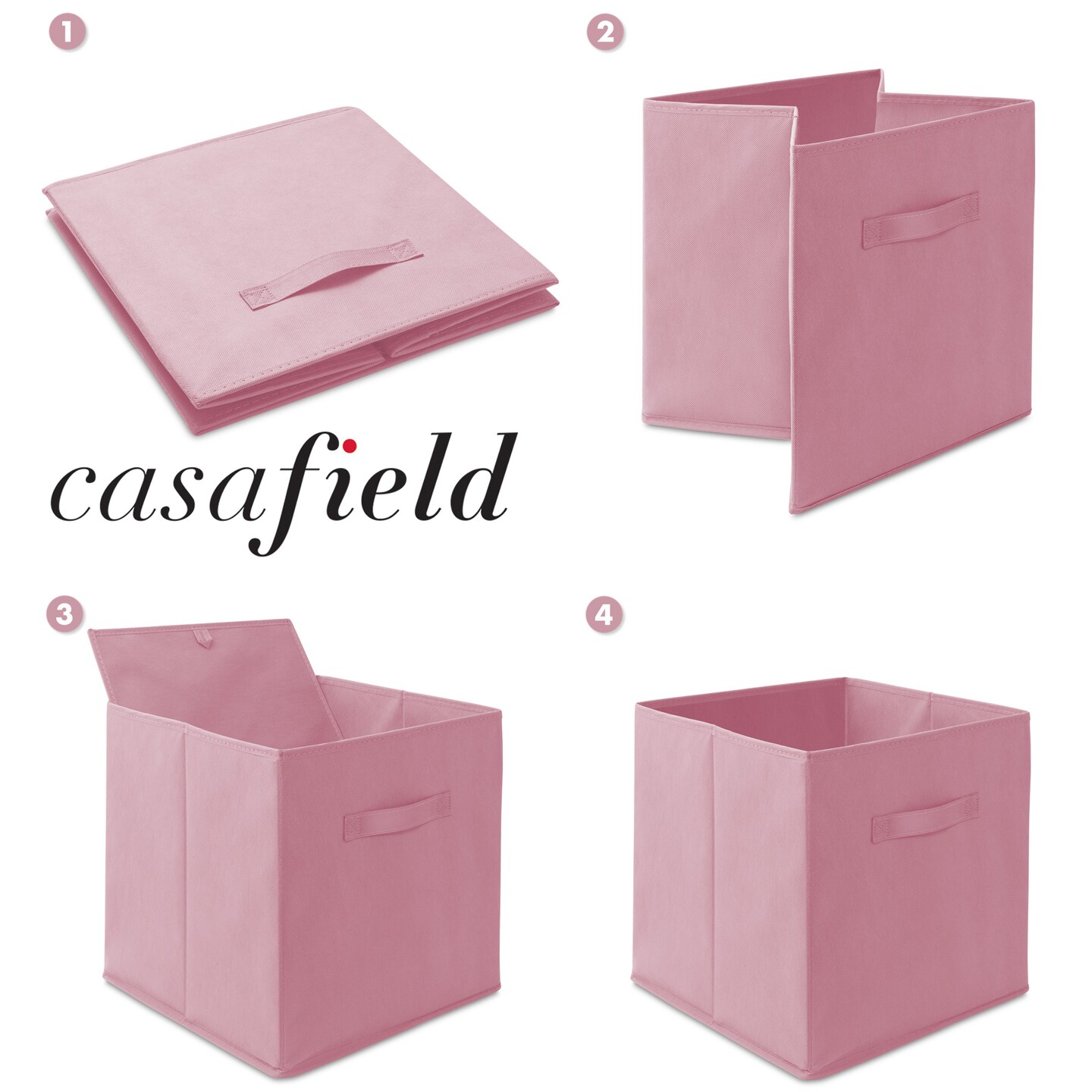 Casafield Set of 12 Collapsible Fabric Cube Storage Bins - Foldable Cloth Baskets for Shelves, Cubby Organizers & More
