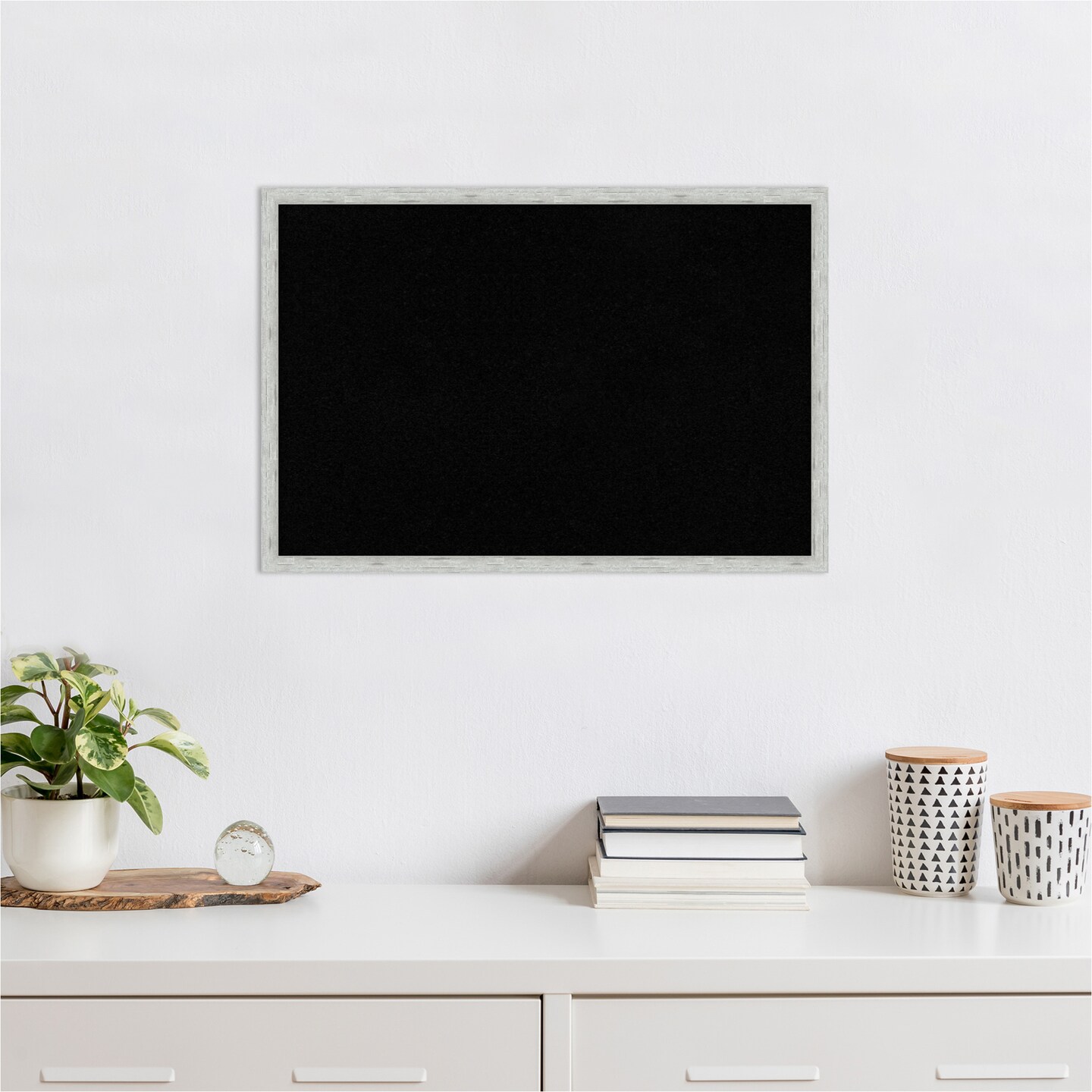 Imprint Wood Framed Corkboard, Black Cork