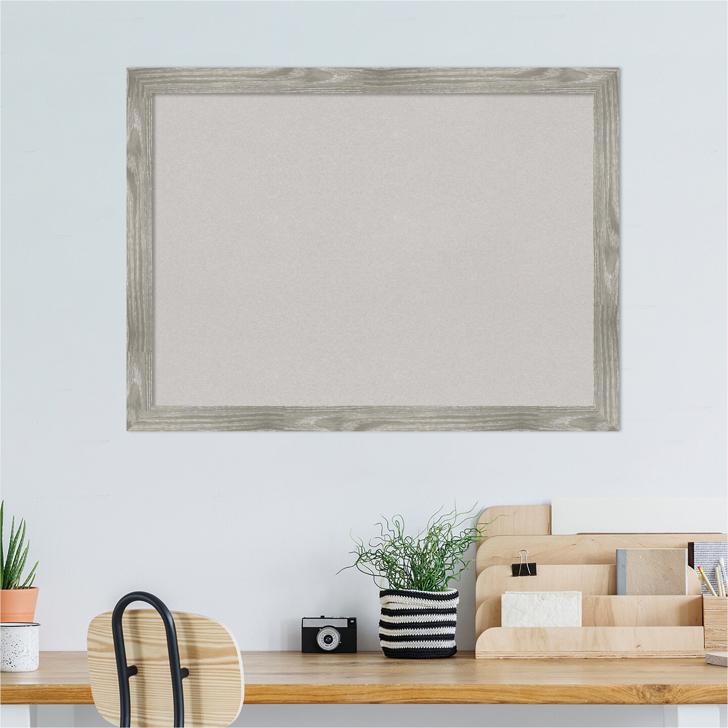 Dove Greywash Square Framed Corkboard, Grey Cork