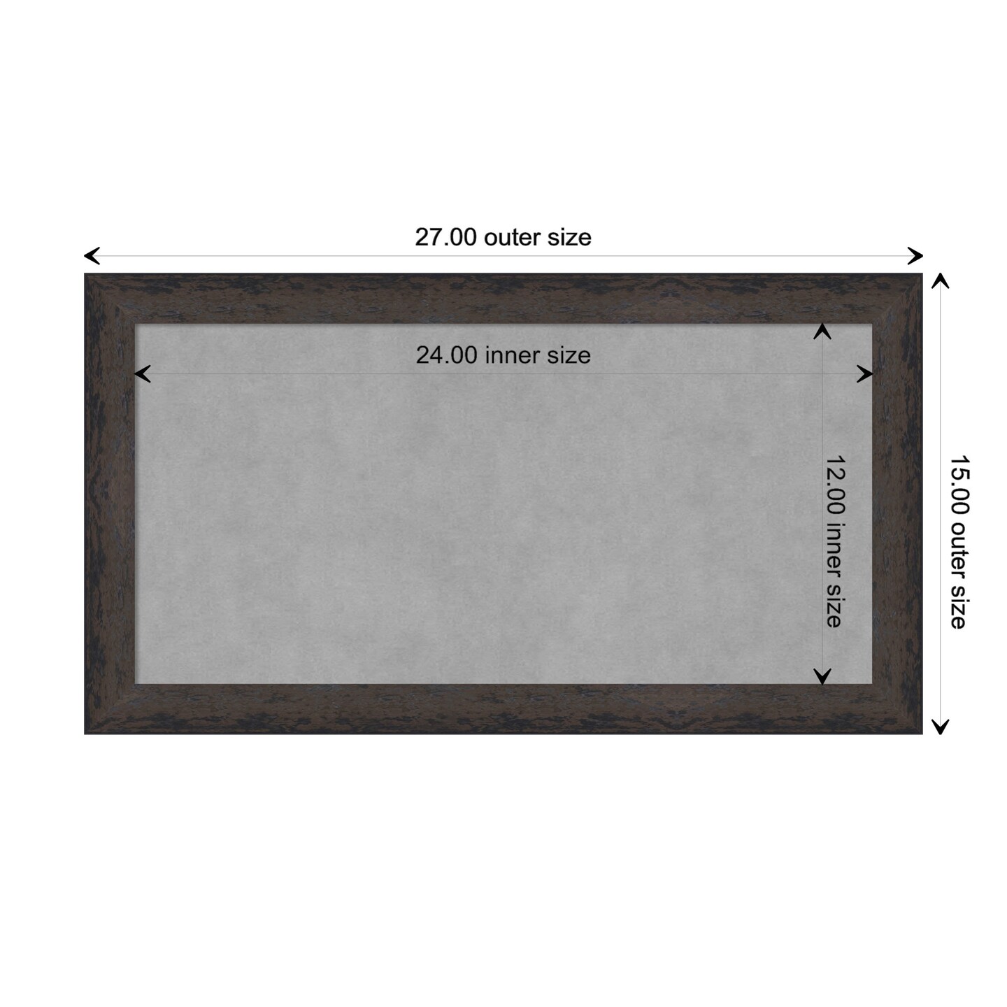 Dappled Narrow Wood Framed Magnetic Board