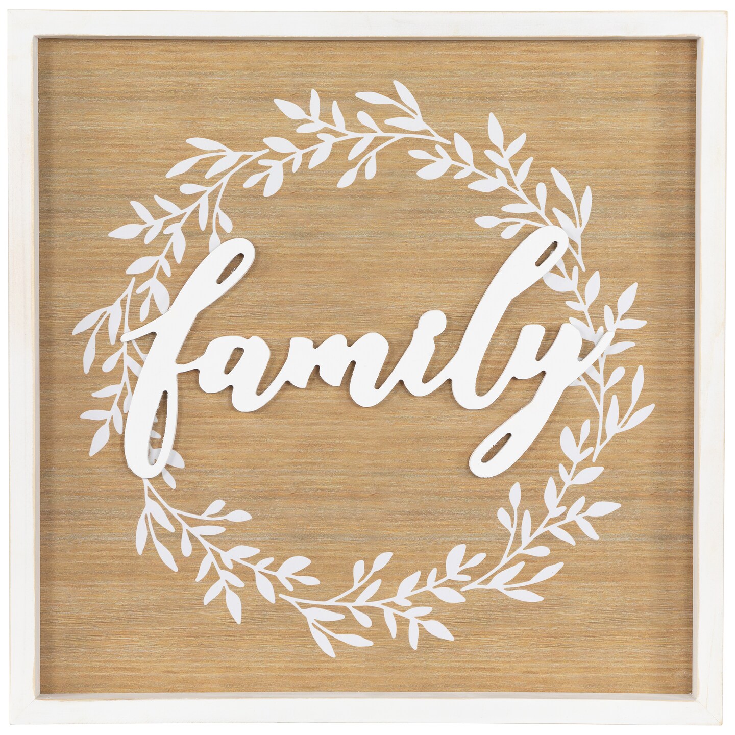 Northlight Family Framed Wooden Wall Sign - 15.75&#x22; - White