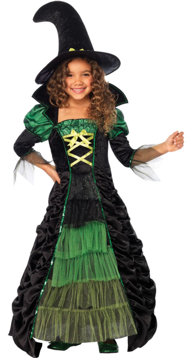 The Costume Center Green and Black Storybook Witch Girl Child Halloween Costume - Large