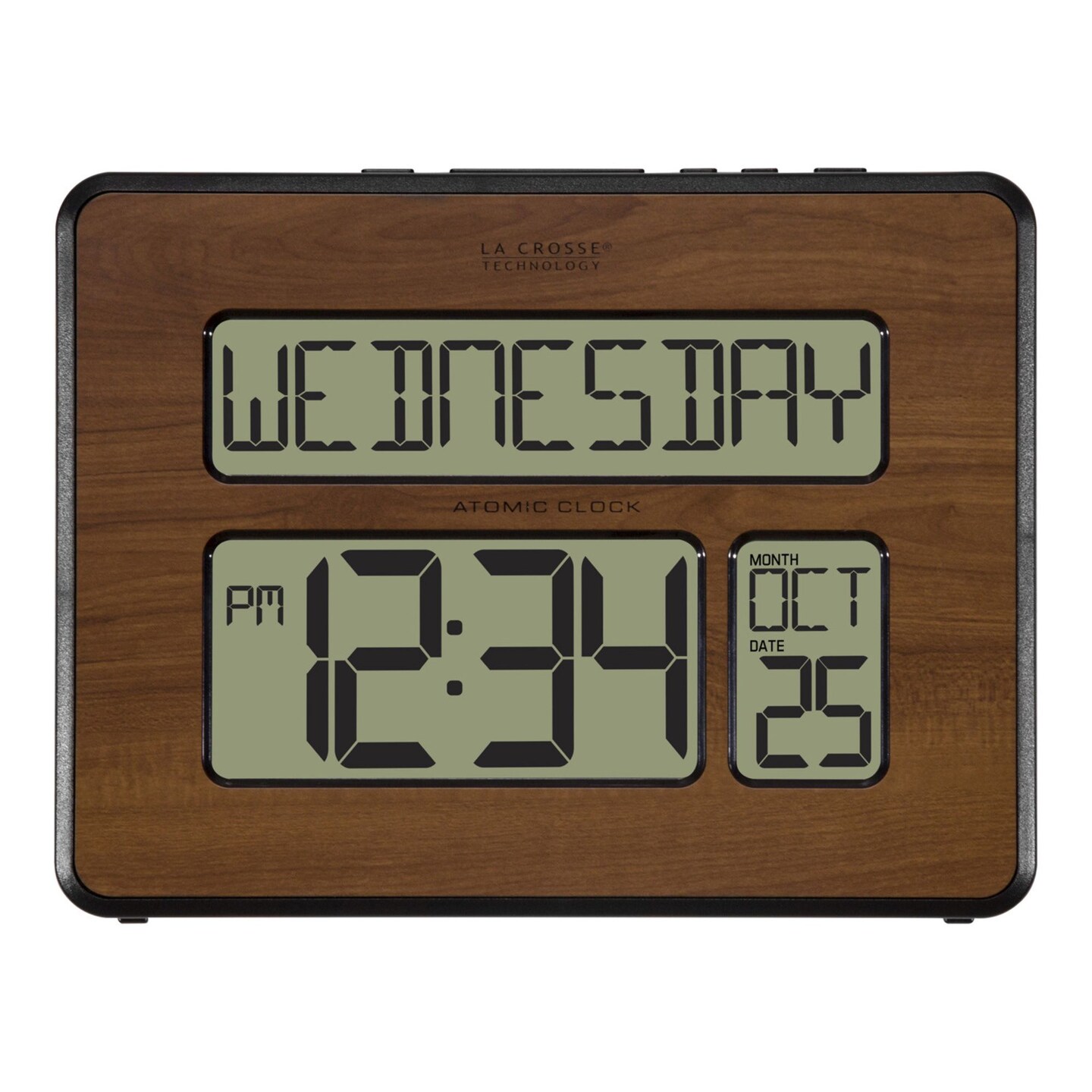La Crosse Technology 9.75&#x22; Brown and Black Atomic Digital Wall Clock