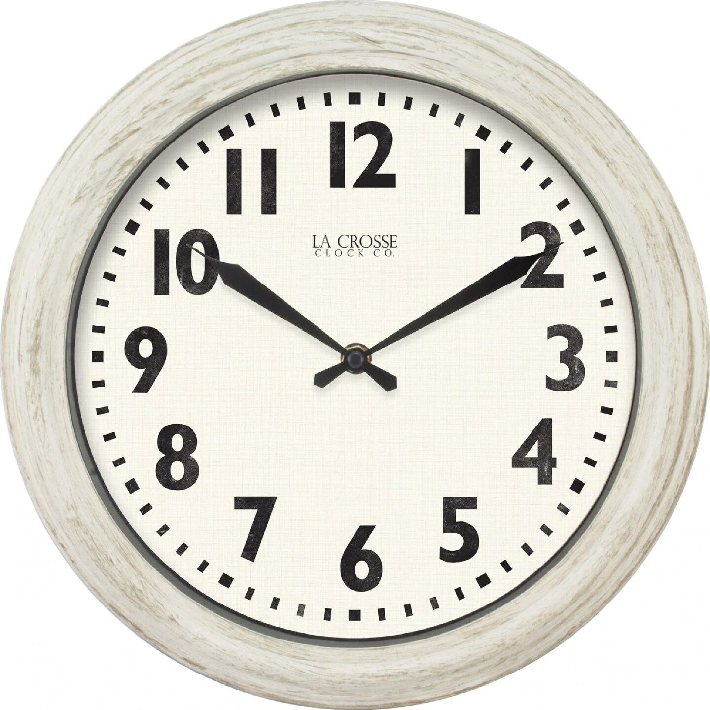 La Crosse Technology 12&#x201D; White and Beige Wynn Wall Clock