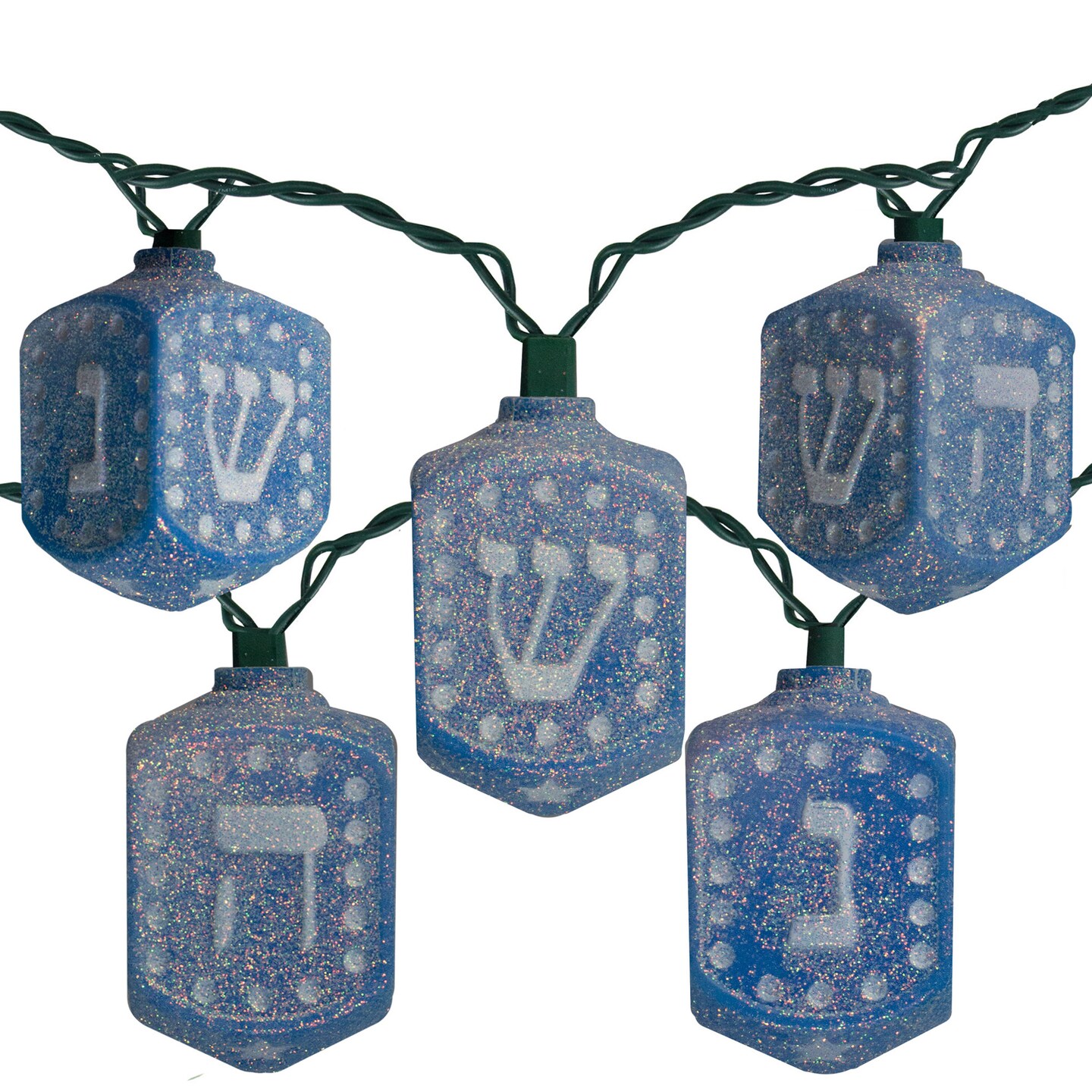 Kurt Adler 10 Count Blue Hanukkah Dreidel Novelty Light Set-Incandescent Lights