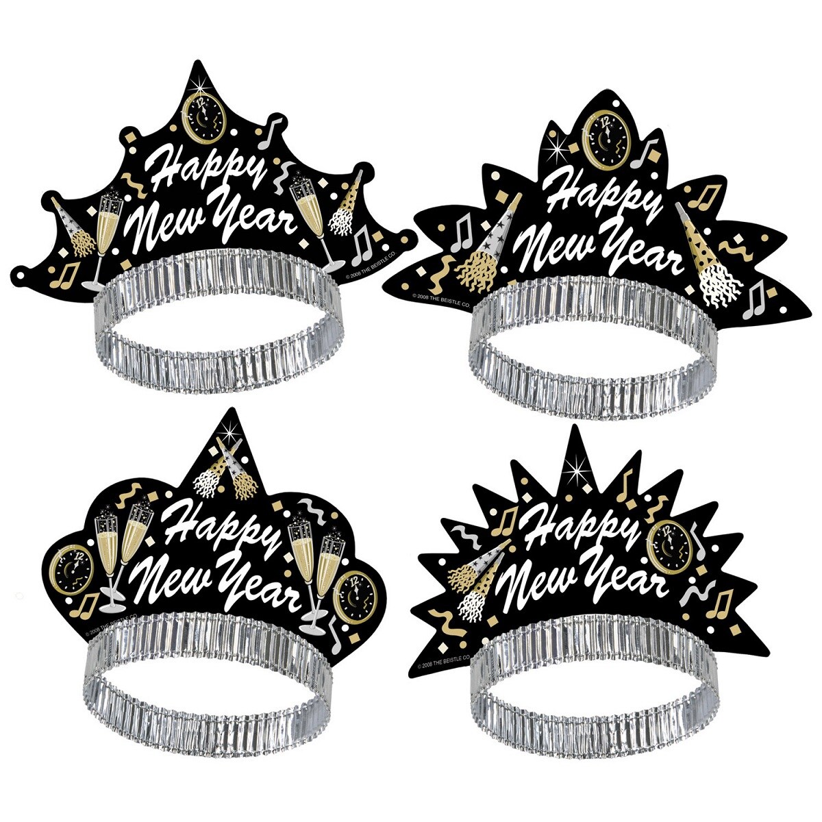Beistle Club Pack of 50 Tymes &#x22;Happy New Years&#x22; Legacy Party Favor Tiaras