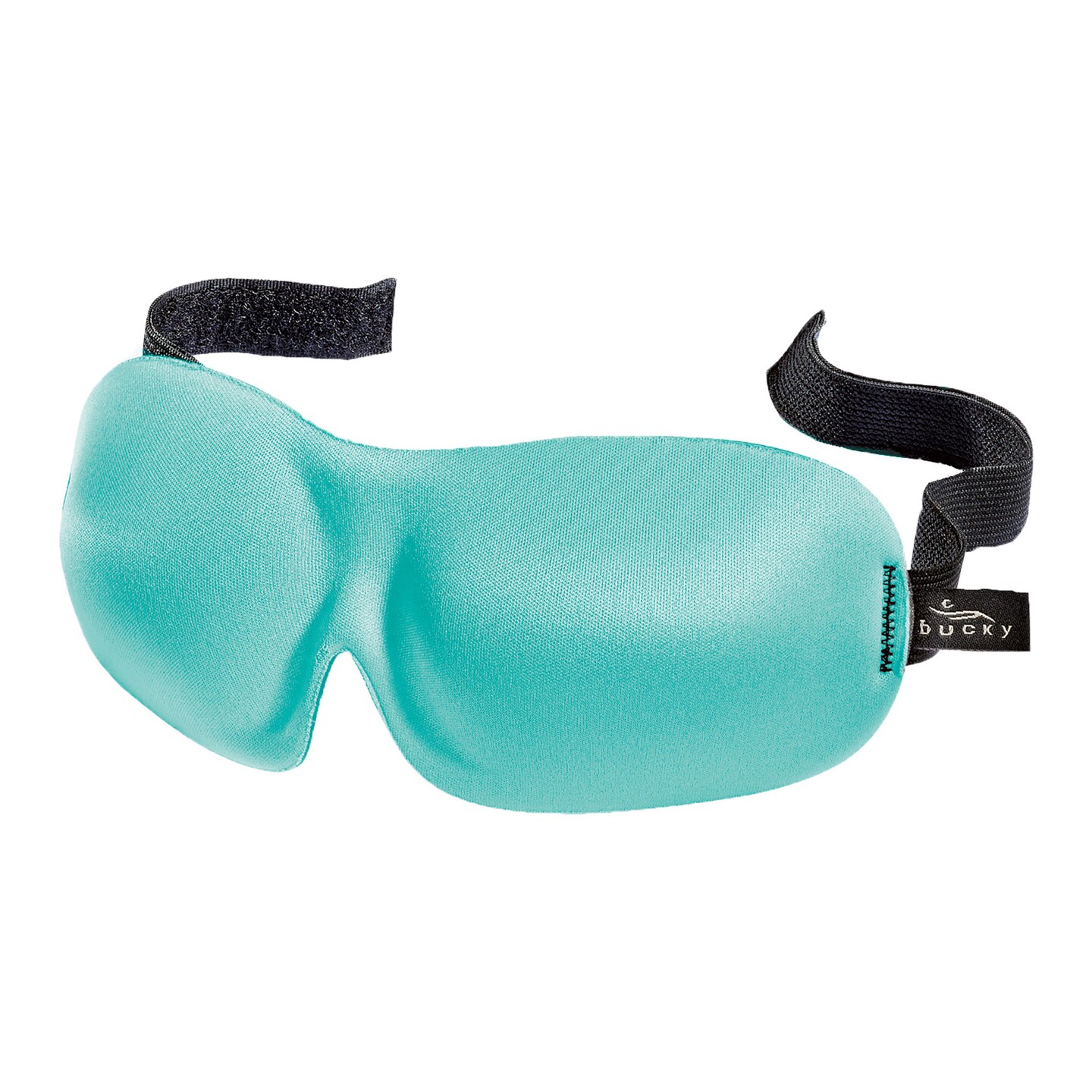 Contemporary Home Living 9&#x22; Aqua Blue and Black Solid Adjustable Polyester Sleeping Eye Mask