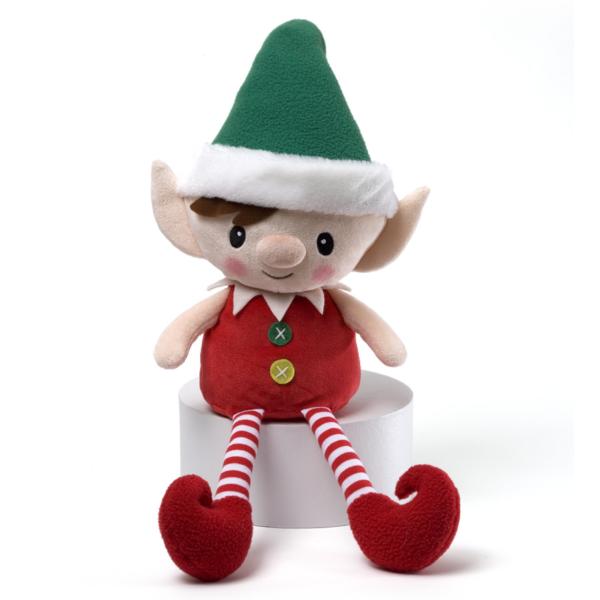 Gund 16&#x22; Red, Green and White Striped Plush Personalized Magic Message Christmas Elf
