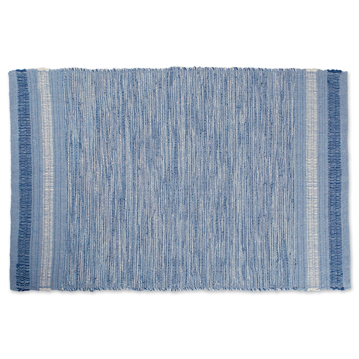 CC Home Furnishings 24" x 36" Blue Variegated Reversible Rectangular