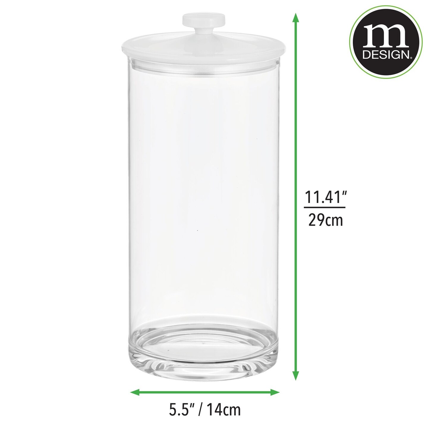 mDesign Acrylic Kitchen Apothecary Airtight Canister Jar, Set of 4