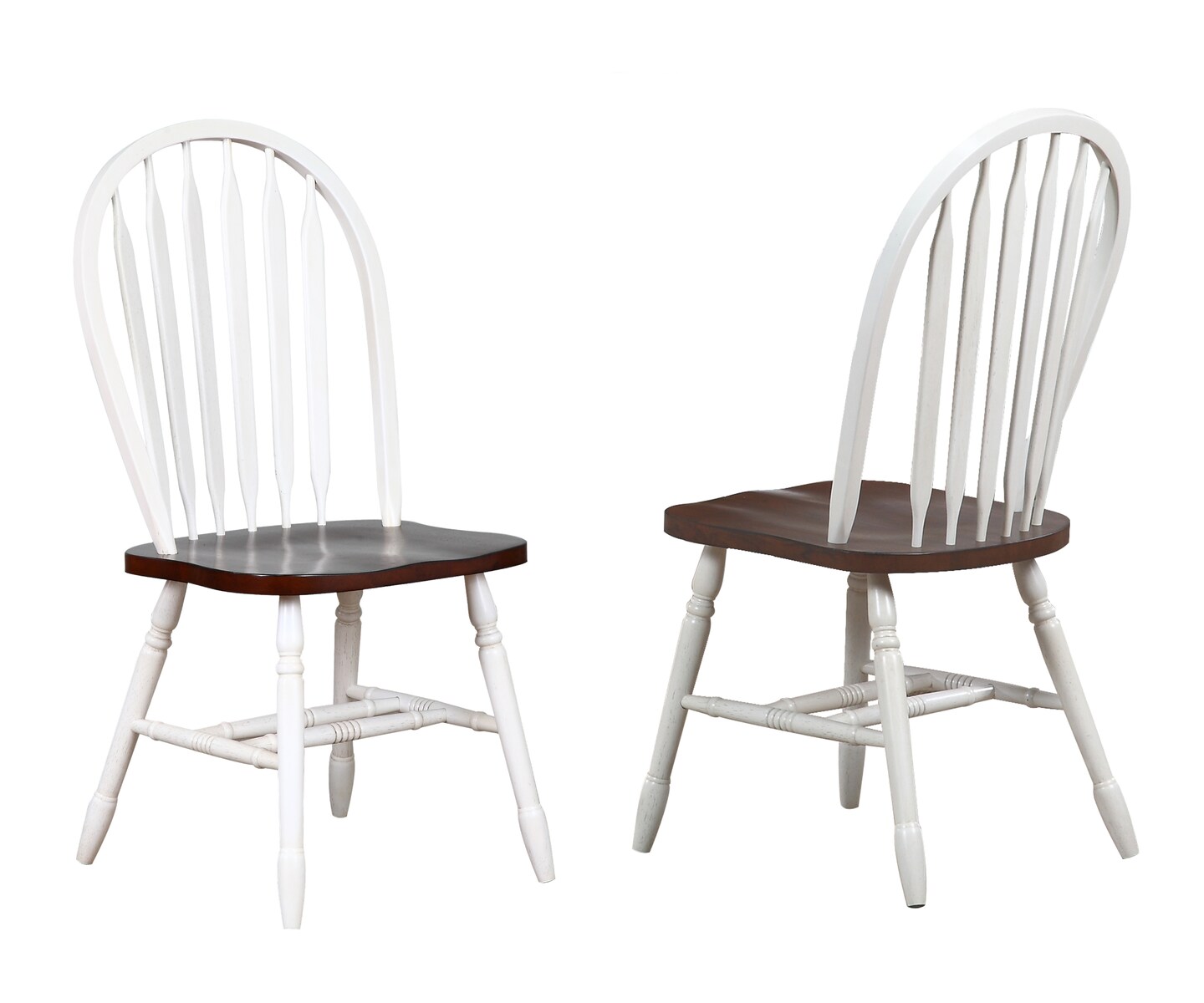 The Hamptons Collection Set of 2 White and Brown Andrews Arrowback Dining Chair