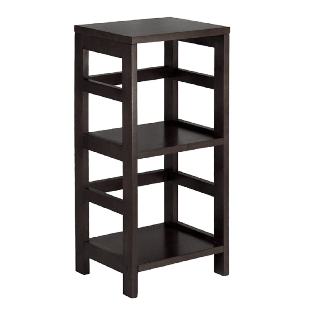 Contemporary Home Living 29” Espresso Brown Storage Shelf or Bookcase Two Tier