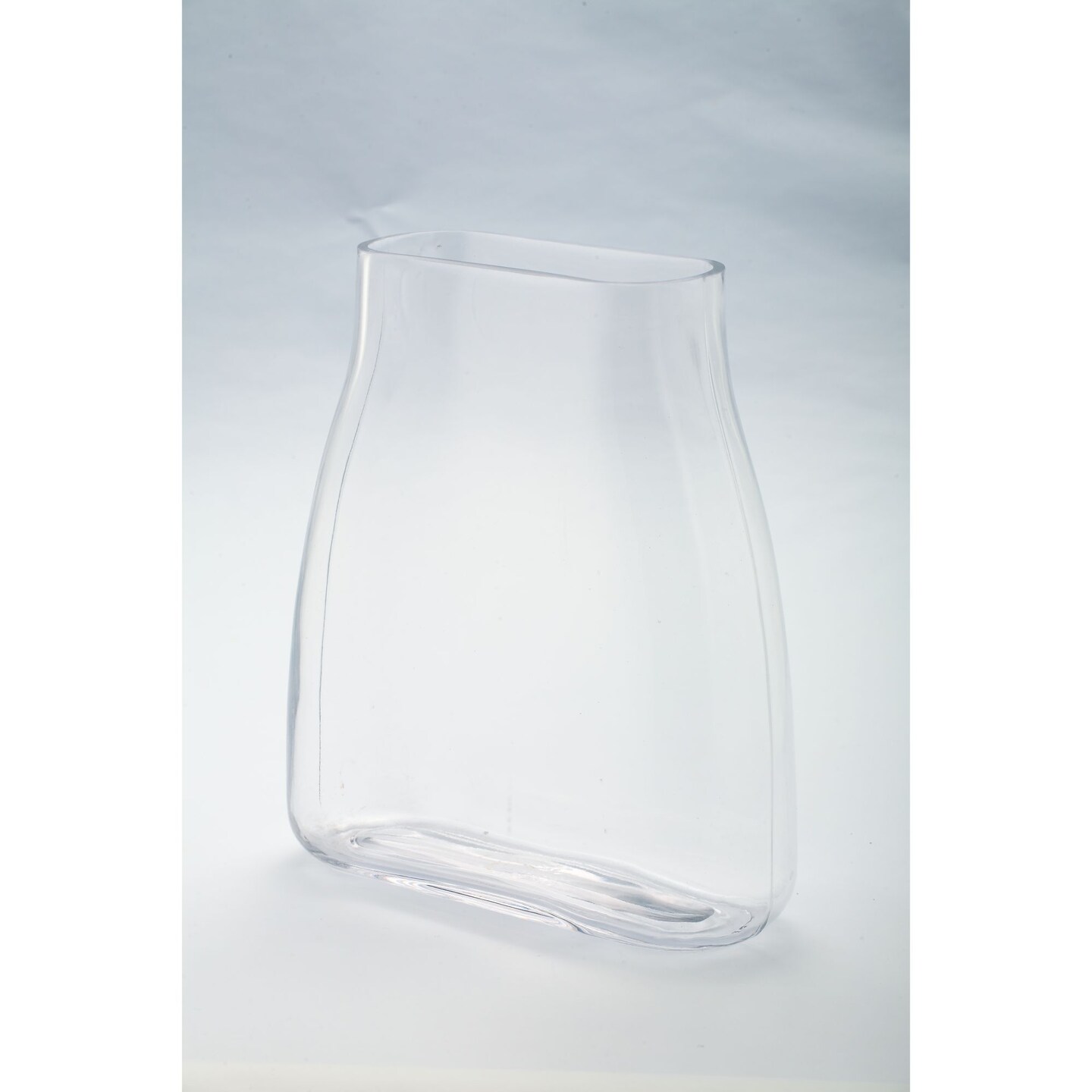 CC Home Furnishings 10" Clear Rectangular Tapered Hand Blown Glass Vase