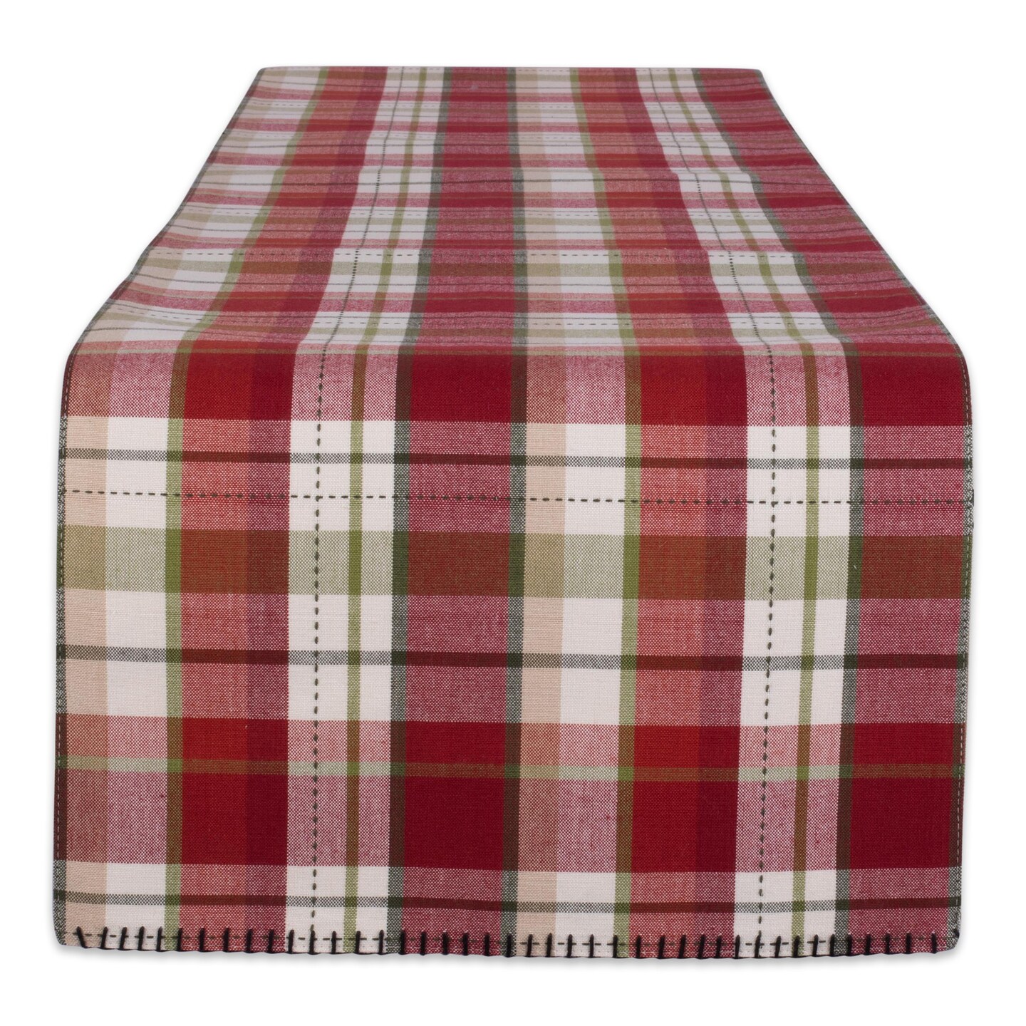 Contemporary Home Living 72&#x22; Table Runner with Reversible Trail Plaid Design