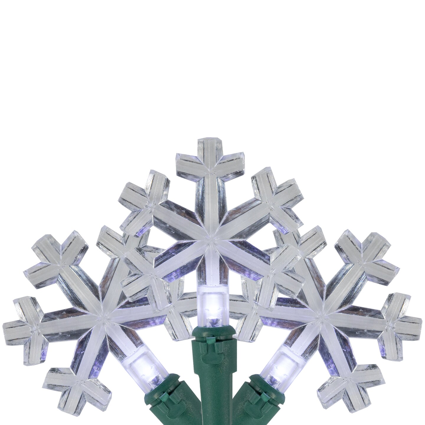 Northlight Count Pure White Led Snowflake Christmas Light Set Ft Green Wire Michaels