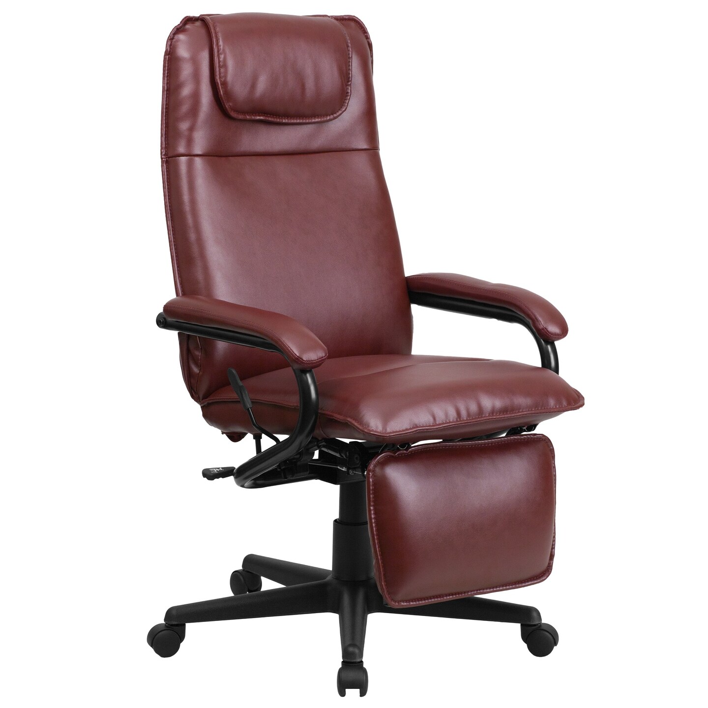Flash Furniture 45.75&#x22; Burgundy Red and Black High Back Executive Reclining Ergonomic Swivel Office Chair