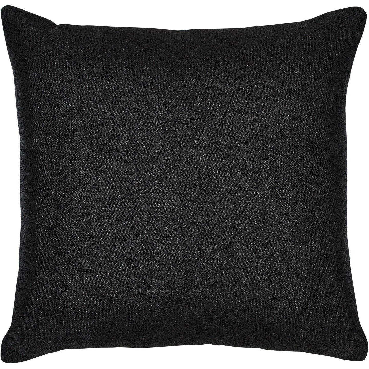 Signature Home Collection 22&#x22; Black Solid Square Outdoor Patio Throw Pillow