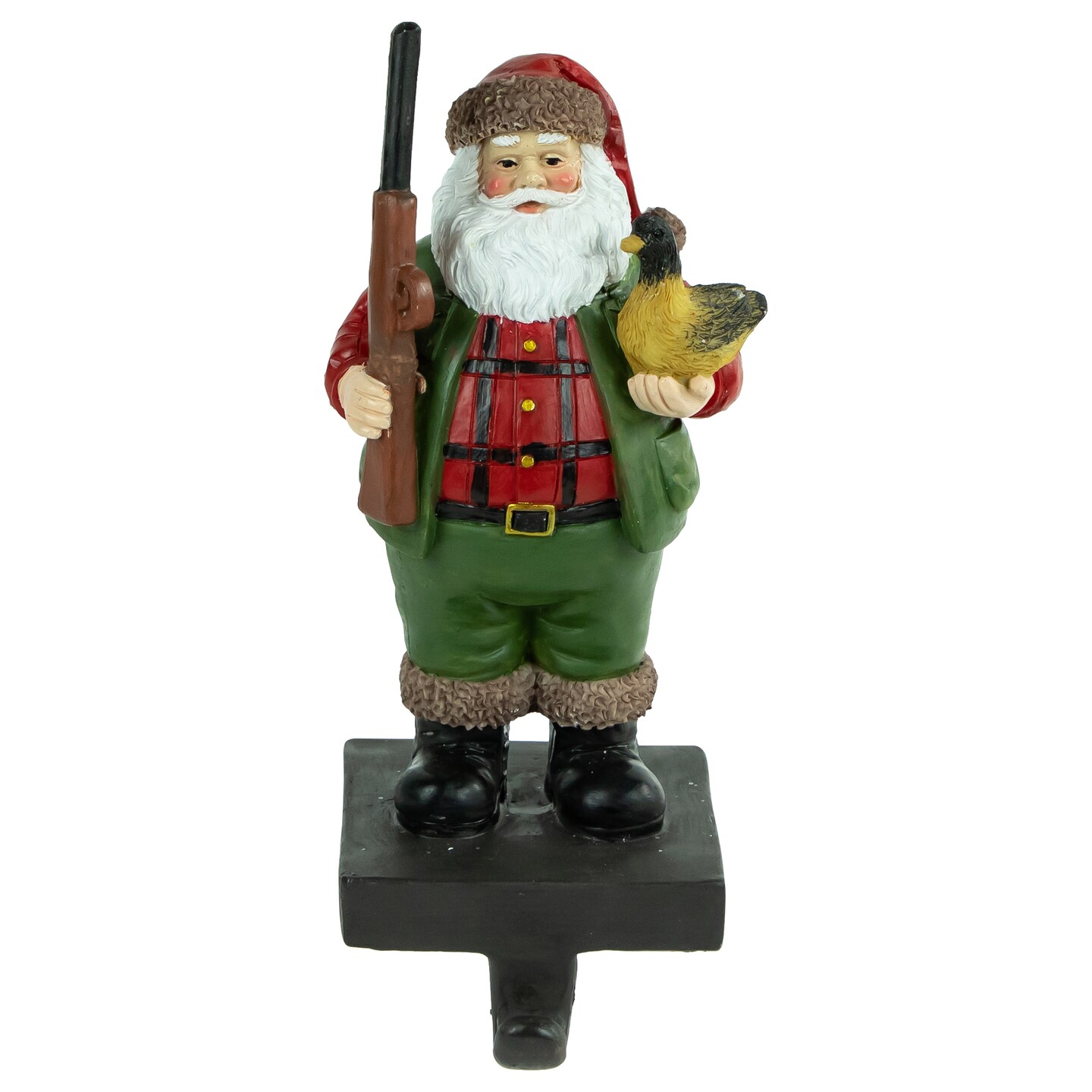 Northlight 8.5&#x22; Hunter Santa with Duck Christmas Stocking Holder