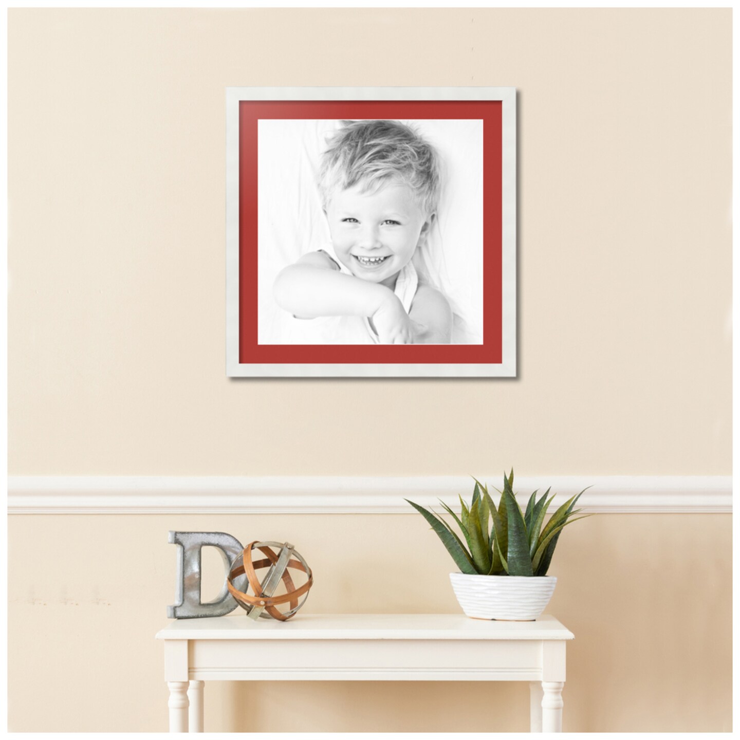 ArtToFrames 24x24&#x22; Matted Picture Frame with 20x20&#x22; Single Mat Photo Opening Framed in 1.25&#x22; White and 2&#x22; Mat (FWM-3966-24x24)