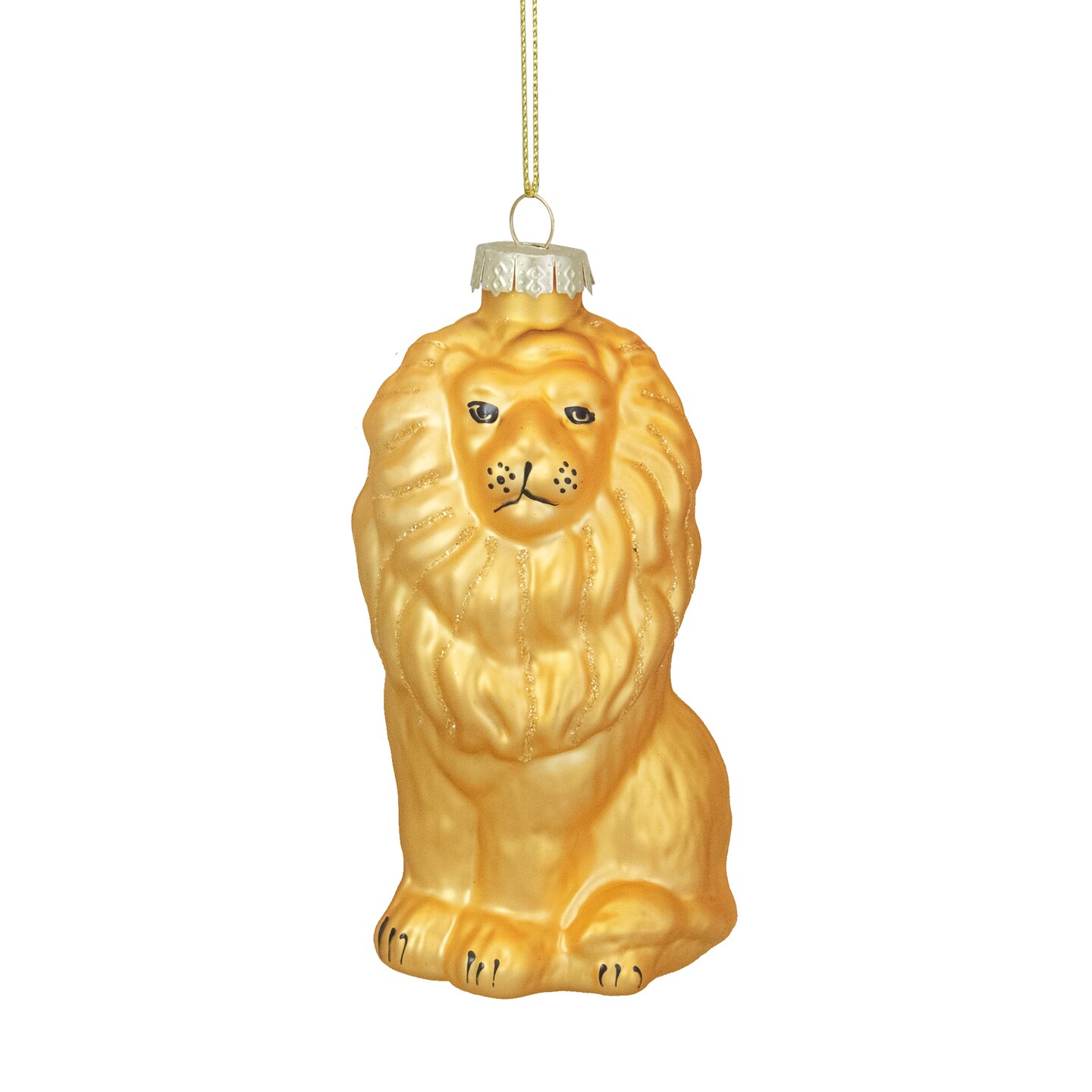 Northlight Standing Lion Glass Christmas Ornament - 4.25&#x22; - Golden Yellow