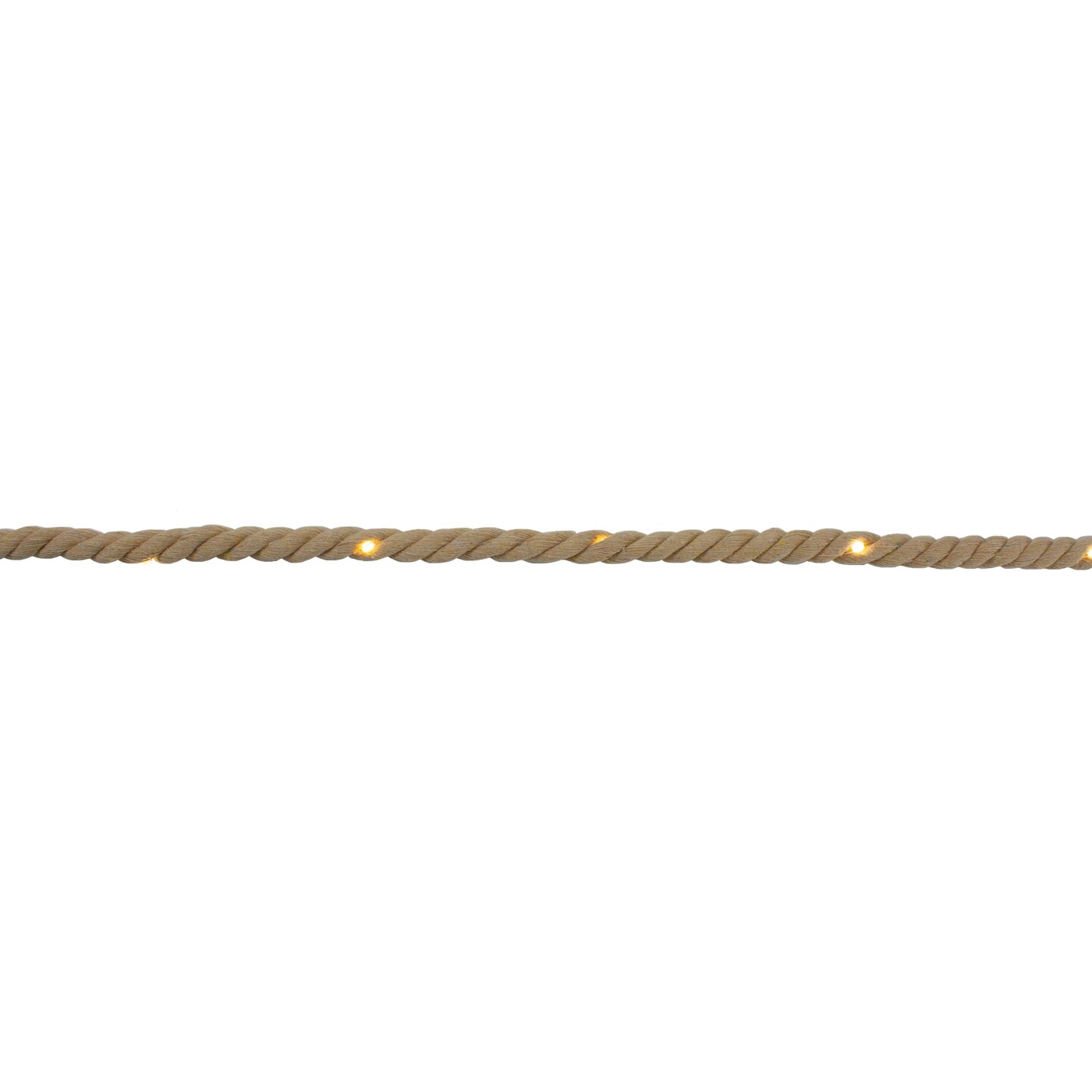 Kurt Adler LED Lighted Cotton Rope with Timer Function - Warm White - 9.8 feet