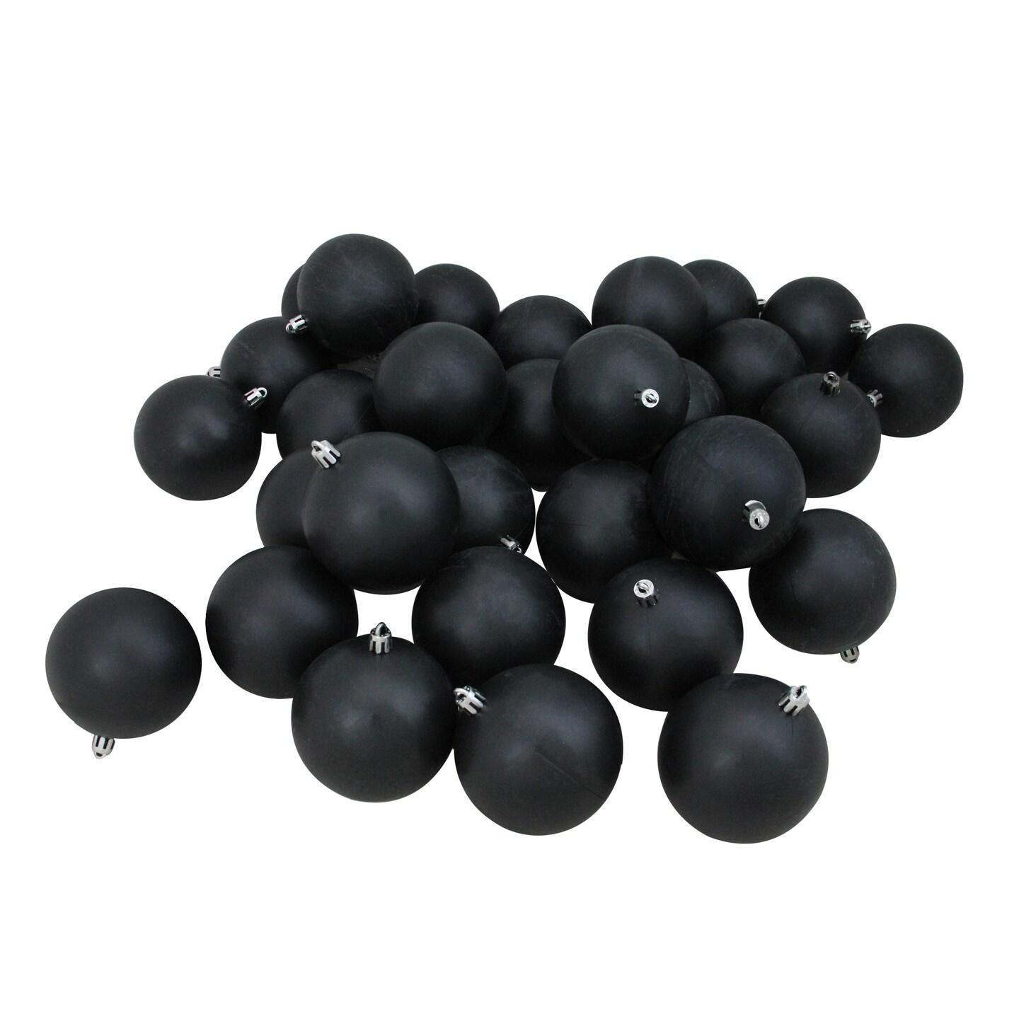 Northlight 32ct Black Shatterproof Matte Christmas Ball Ornaments 3.25&#x22; (80mm)