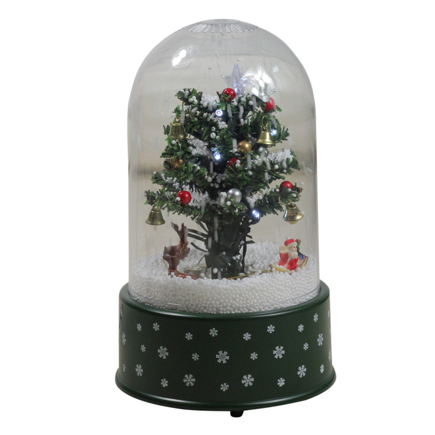 Northlight 11.75&#x22; Pre-Lit Musical and Animated Christmas Tree Glittering Snow Dome