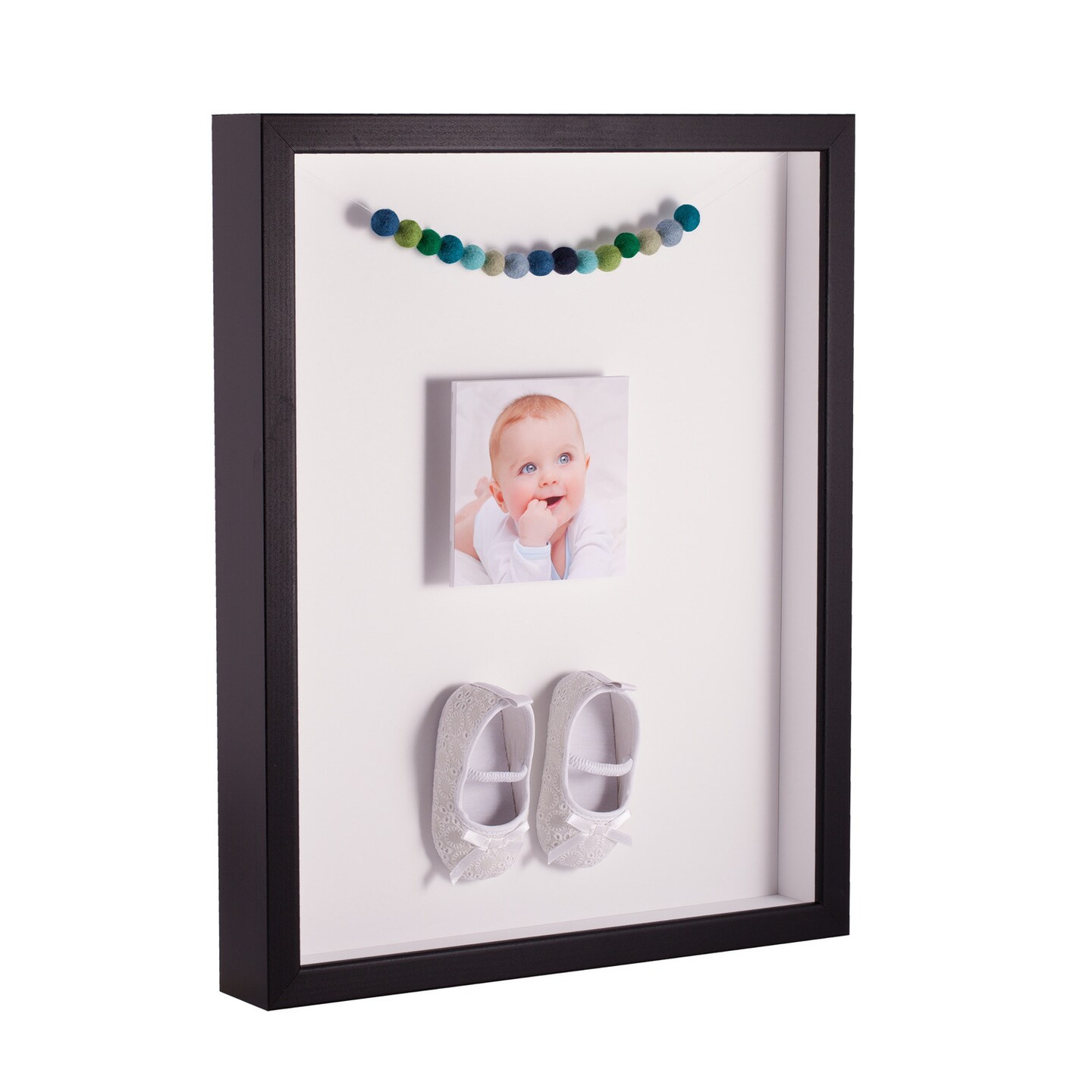 ArtToFrames 22x28 Inch Shadow Box Picture Frame, with a Satin Black Tall 1.00&#x22; Wide Shadowbox frame and Super White Mat Backing (4654)